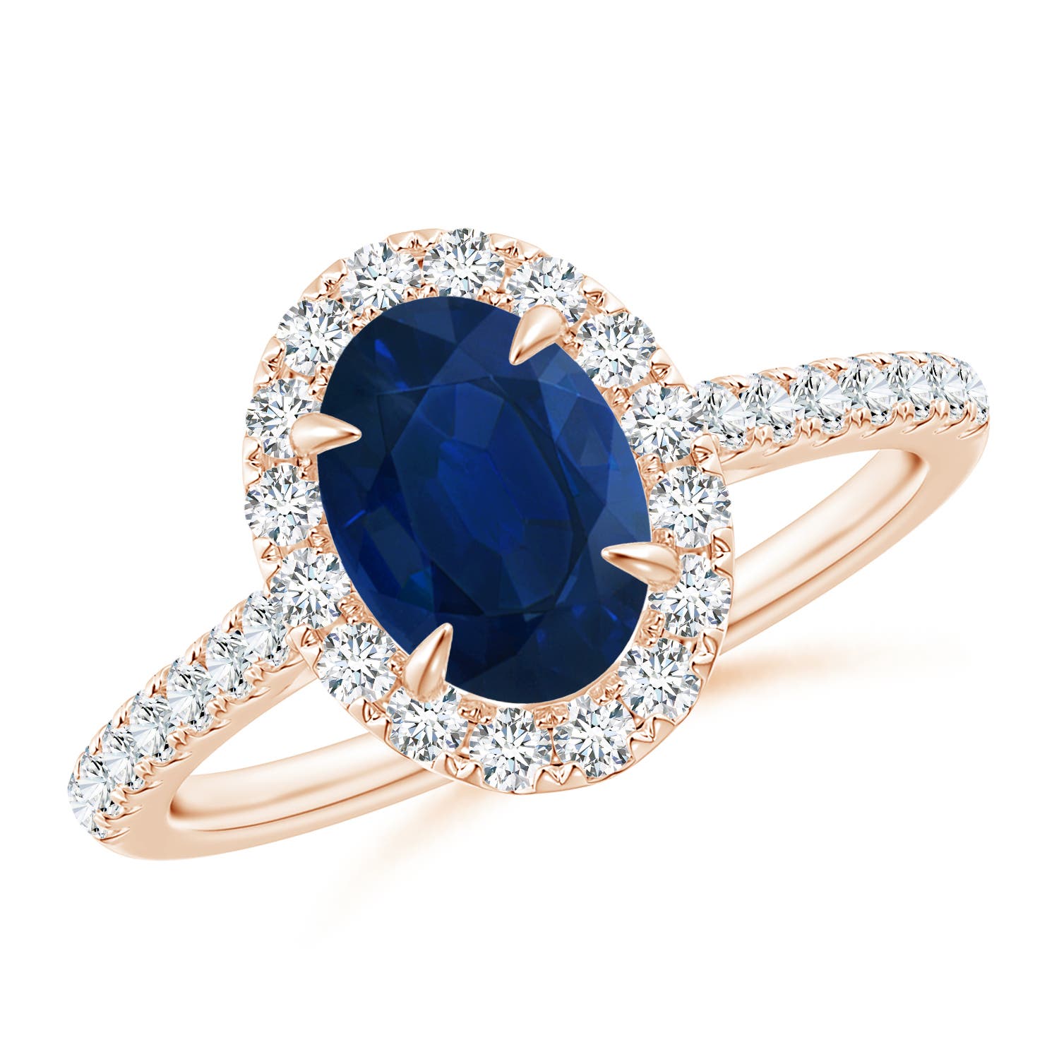 AA - Blue Sapphire / 2 CT / 14 KT Rose Gold