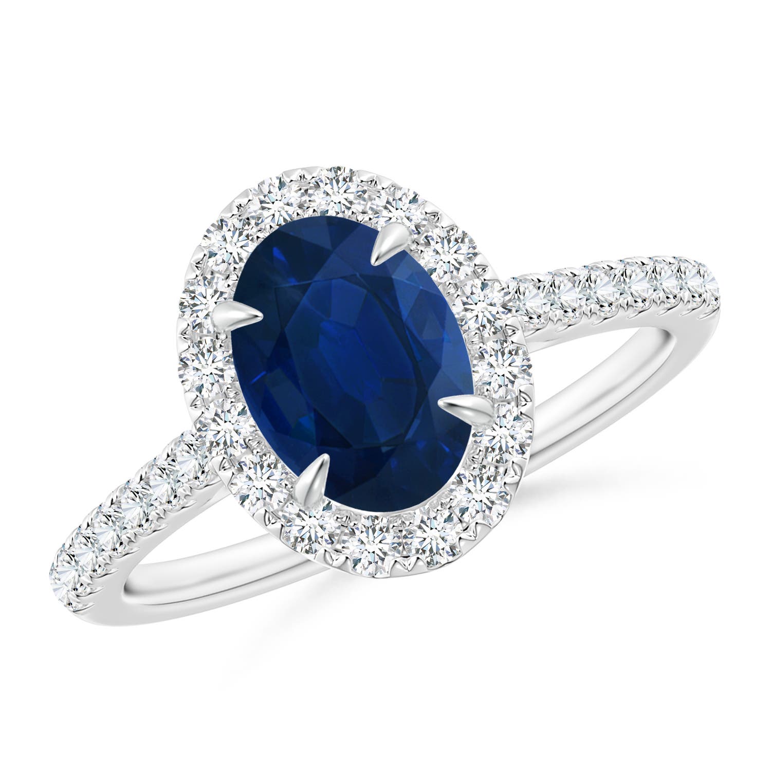 AA - Blue Sapphire / 2 CT / 14 KT White Gold