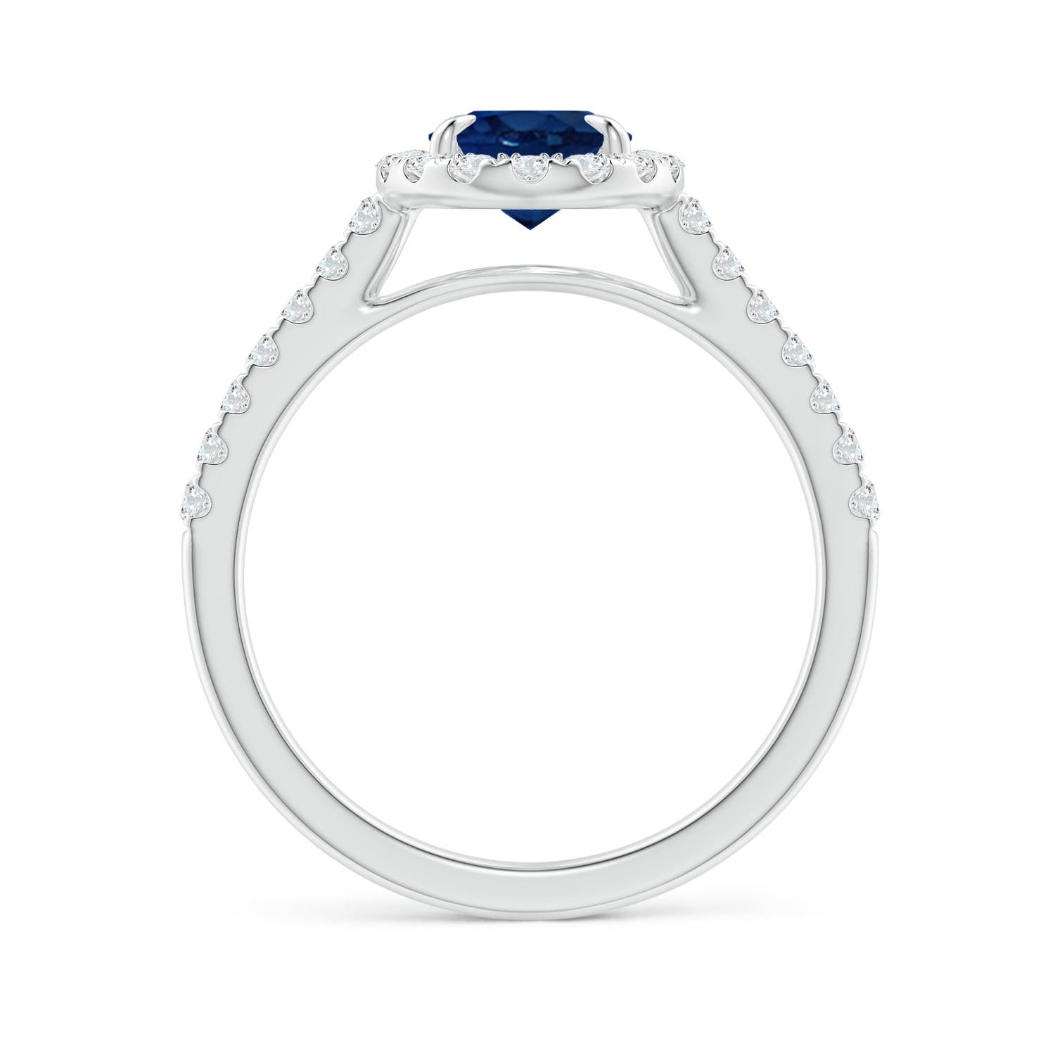 AA - Blue Sapphire / 2 CT / 14 KT White Gold