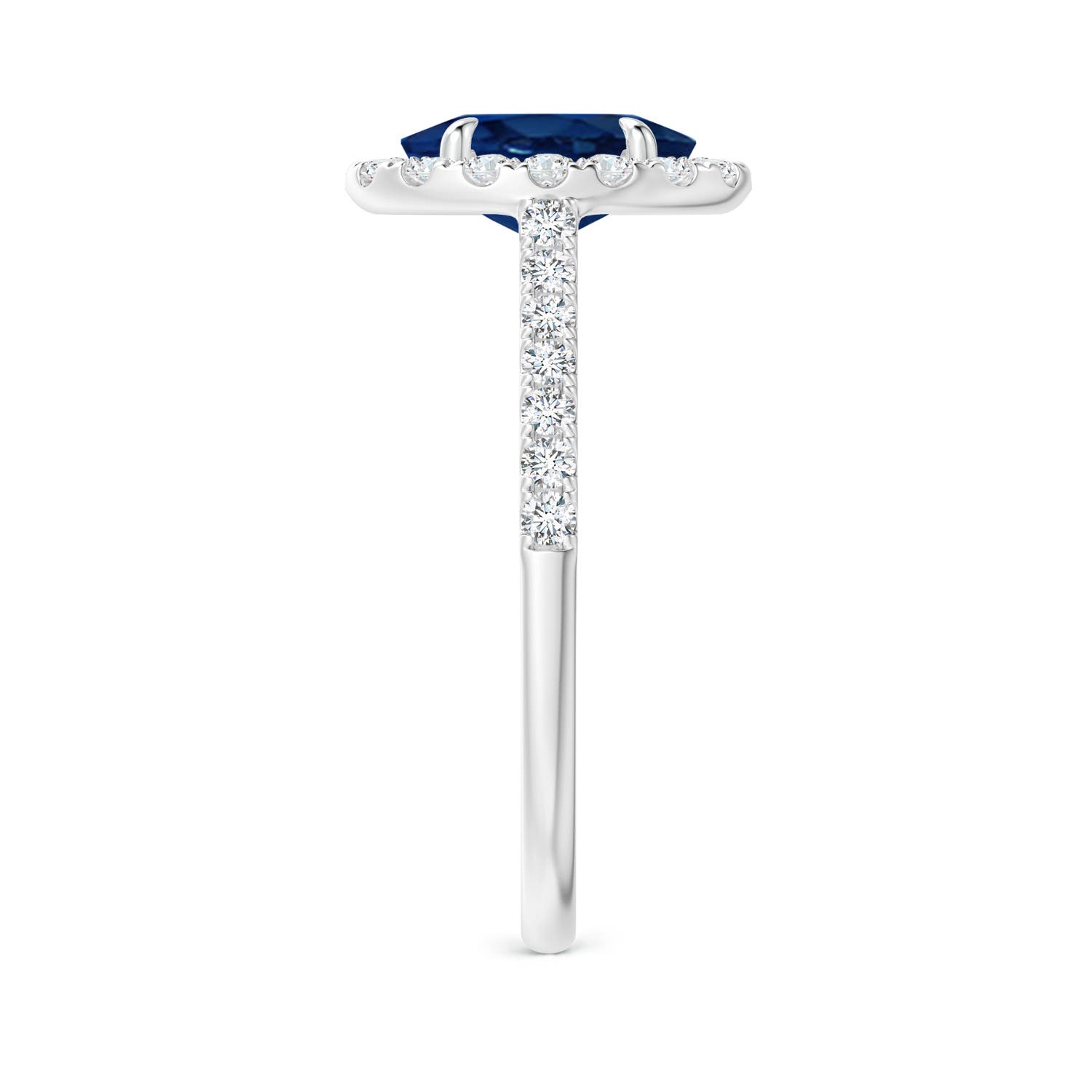 AA - Blue Sapphire / 2 CT / 14 KT White Gold