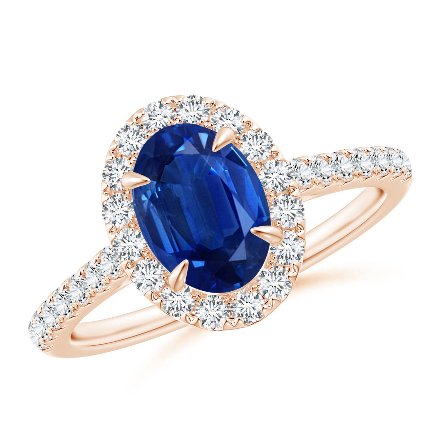 AAA - Blue Sapphire / 2 CT / 14 KT Rose Gold