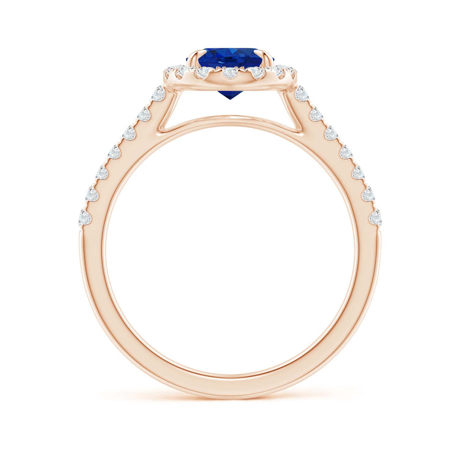 AAA - Blue Sapphire / 2 CT / 14 KT Rose Gold