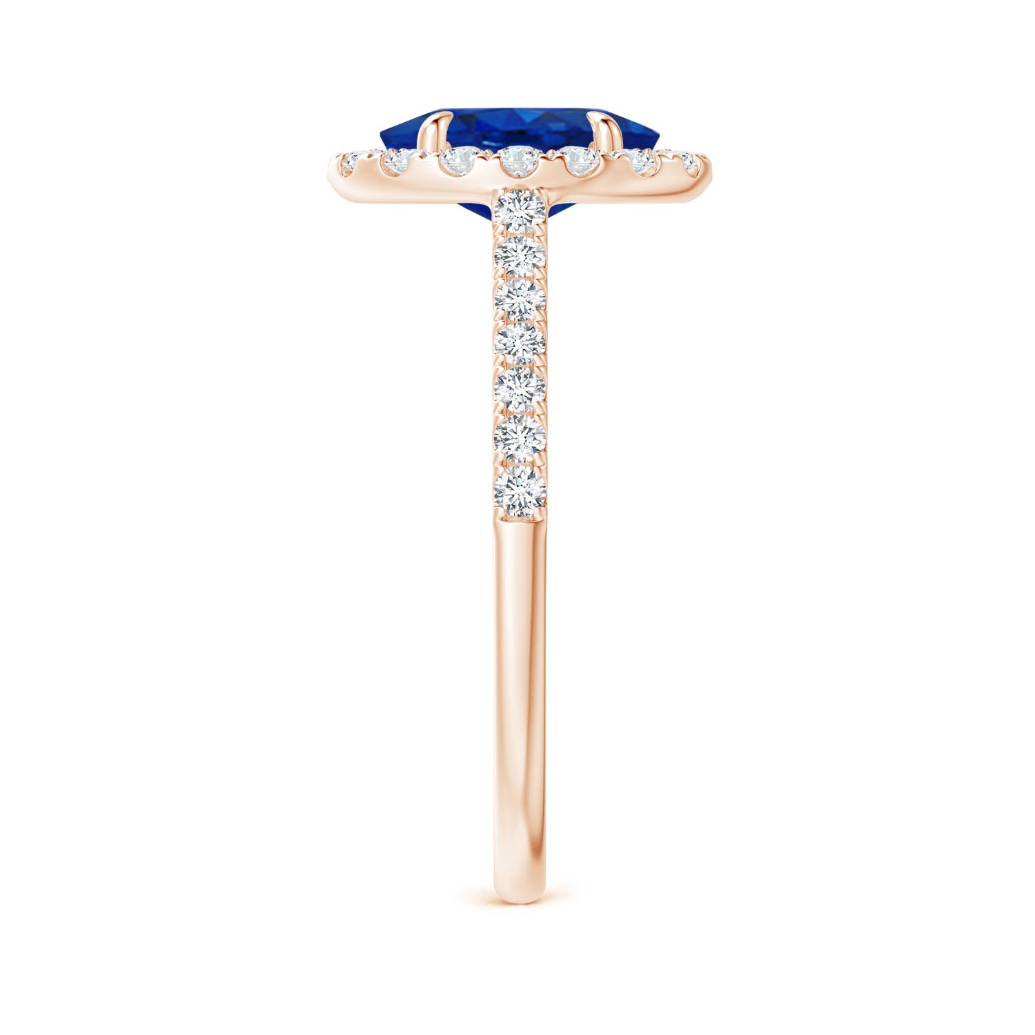 AAA - Blue Sapphire / 2 CT / 14 KT Rose Gold