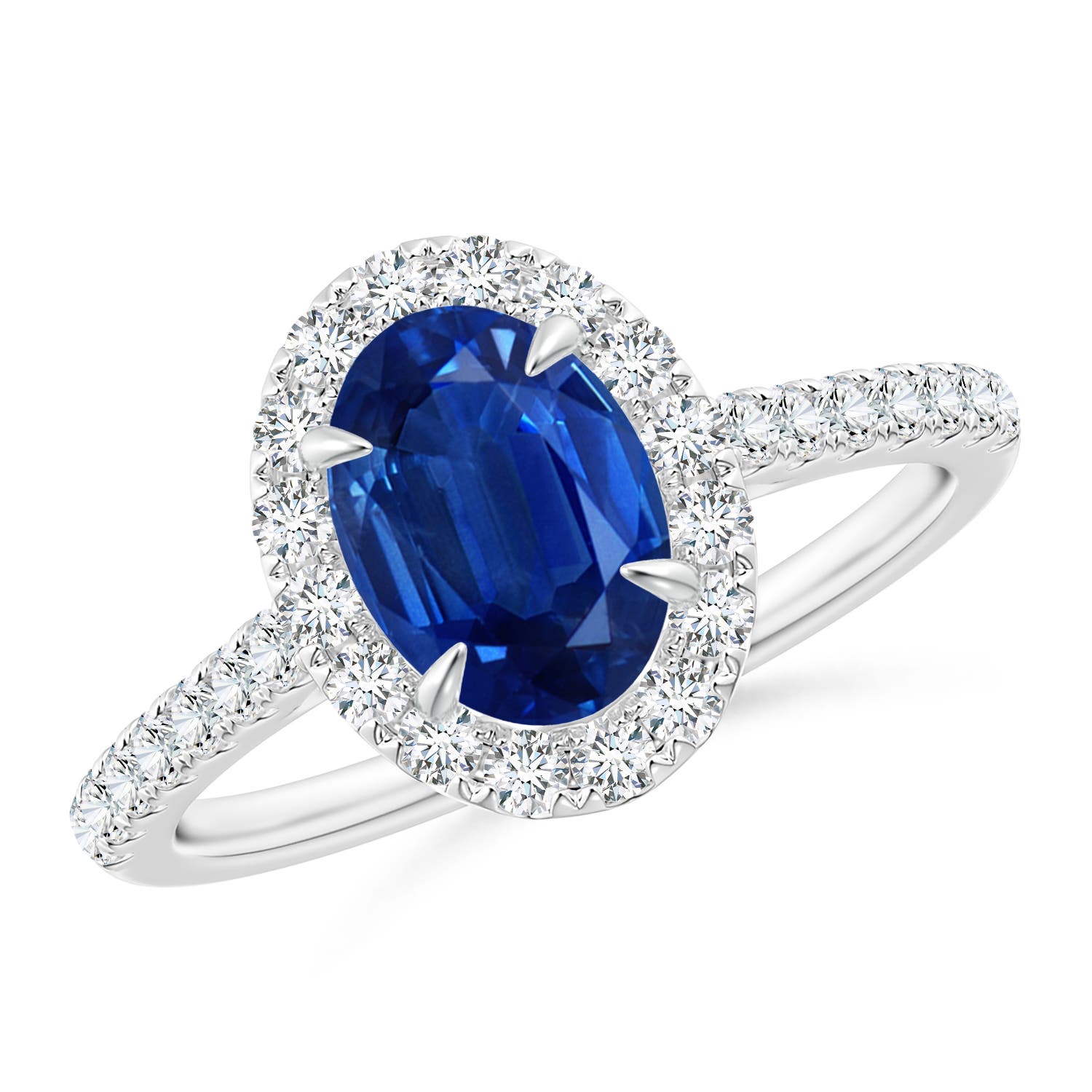 AAA - Blue Sapphire / 2 CT / 14 KT White Gold