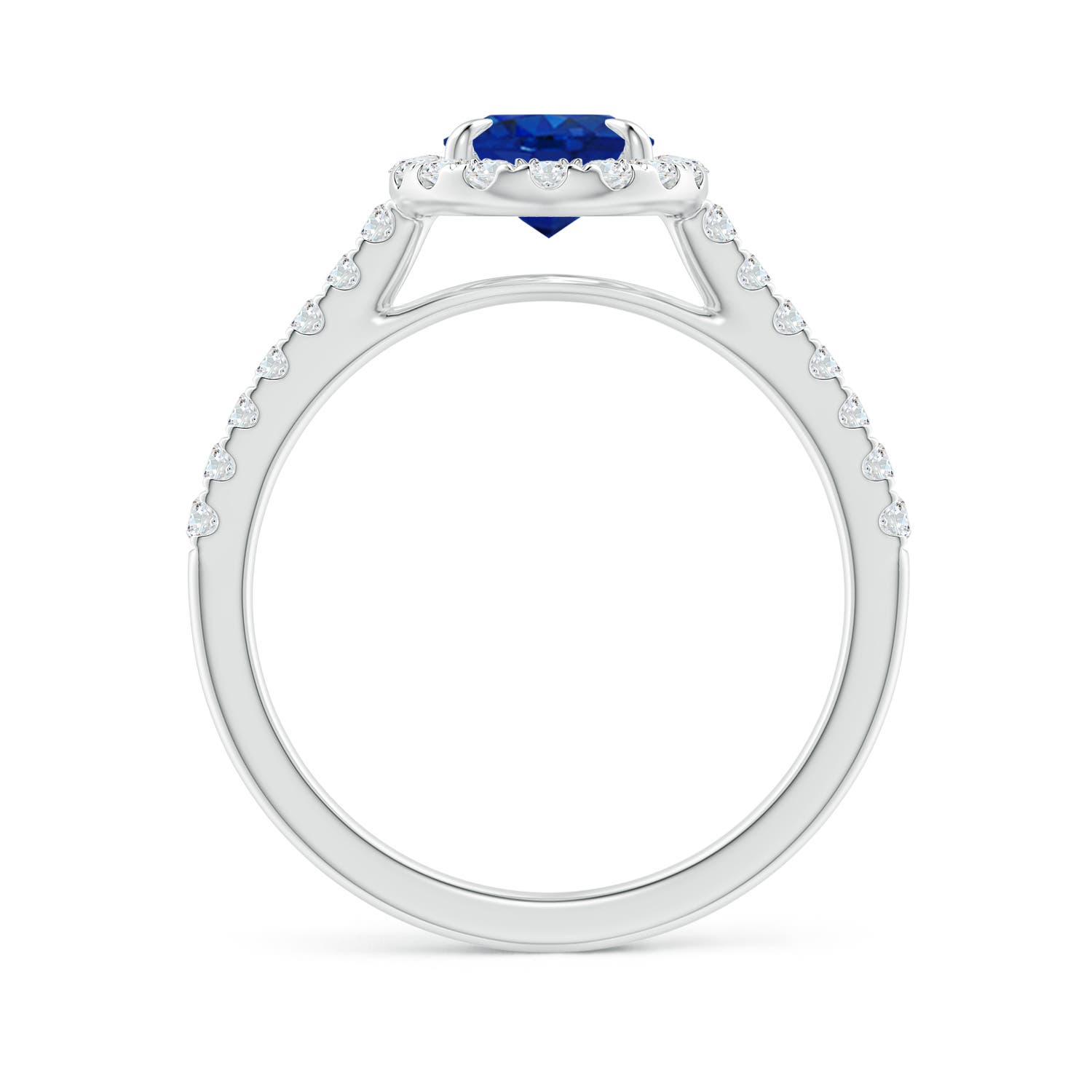 AAA - Blue Sapphire / 2 CT / 14 KT White Gold