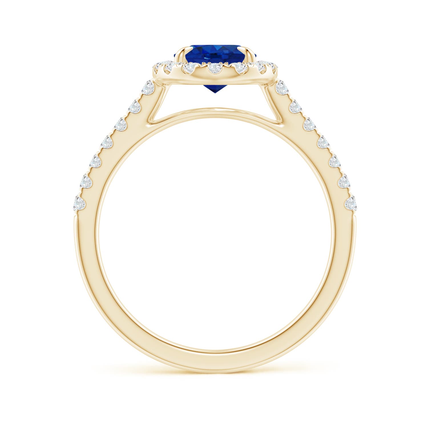 AAA - Blue Sapphire / 2 CT / 14 KT Yellow Gold