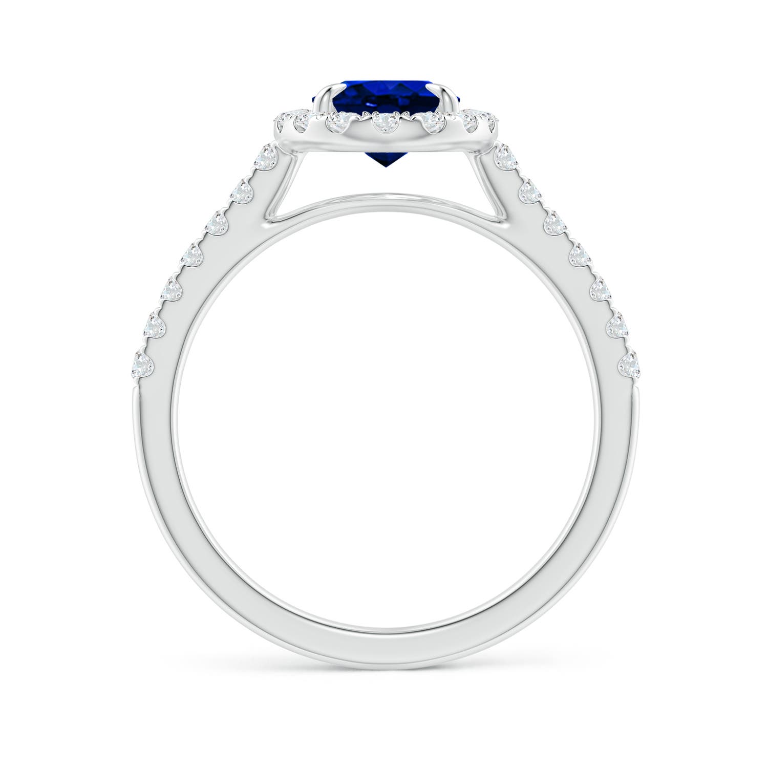 AAAA - Blue Sapphire / 2 CT / 14 KT White Gold