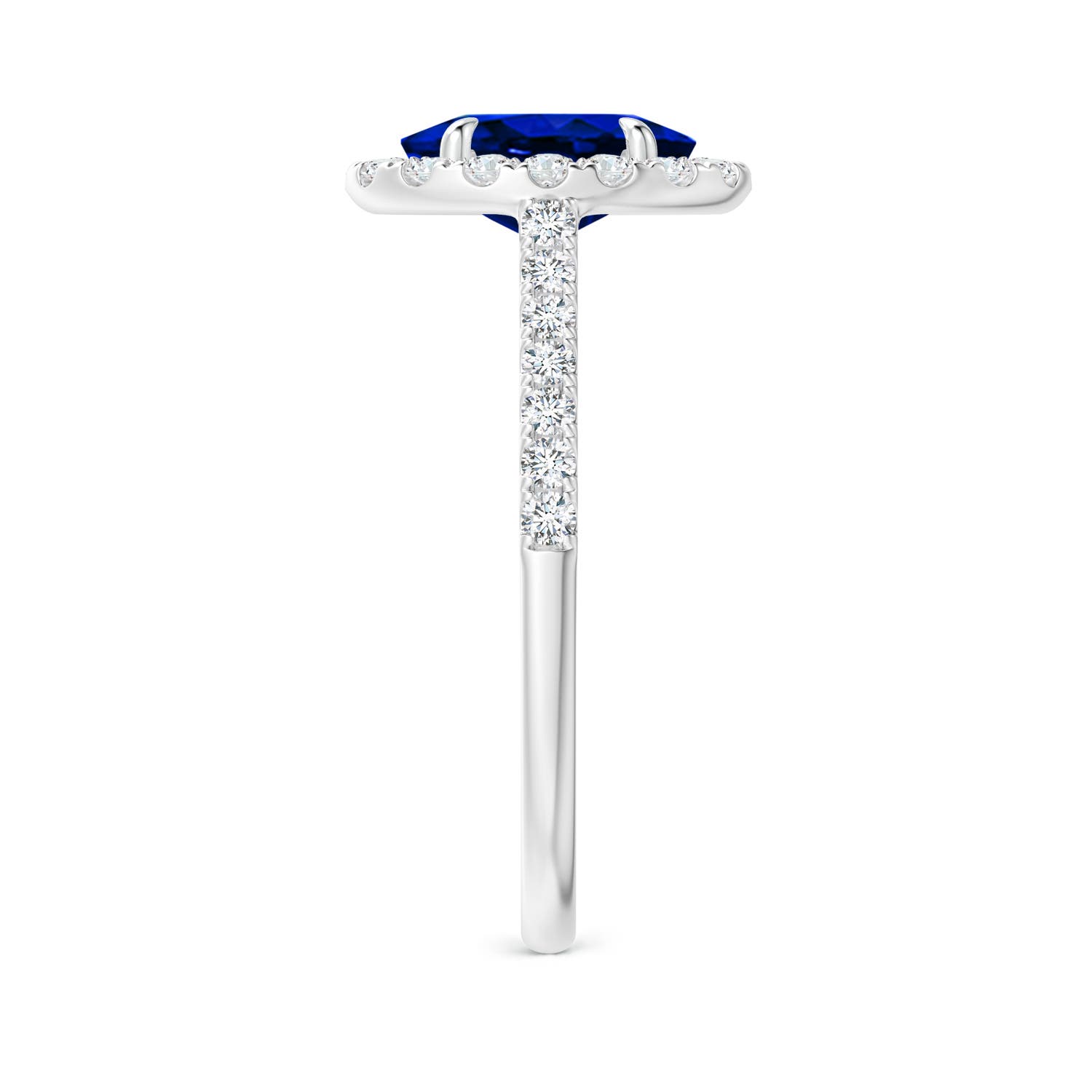 AAAA - Blue Sapphire / 2 CT / 14 KT White Gold