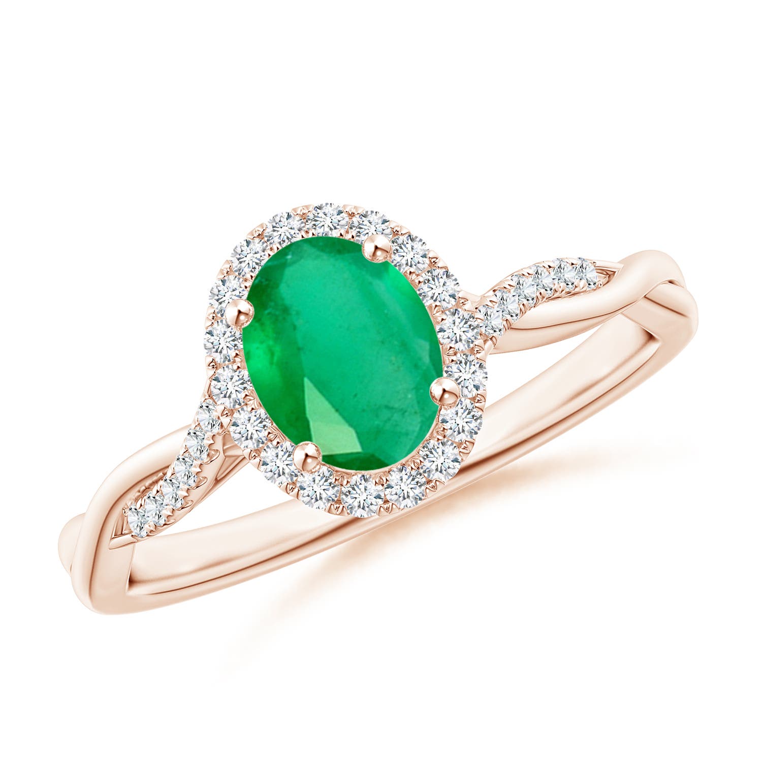 A - Emerald / 0.86 CT / 14 KT Rose Gold