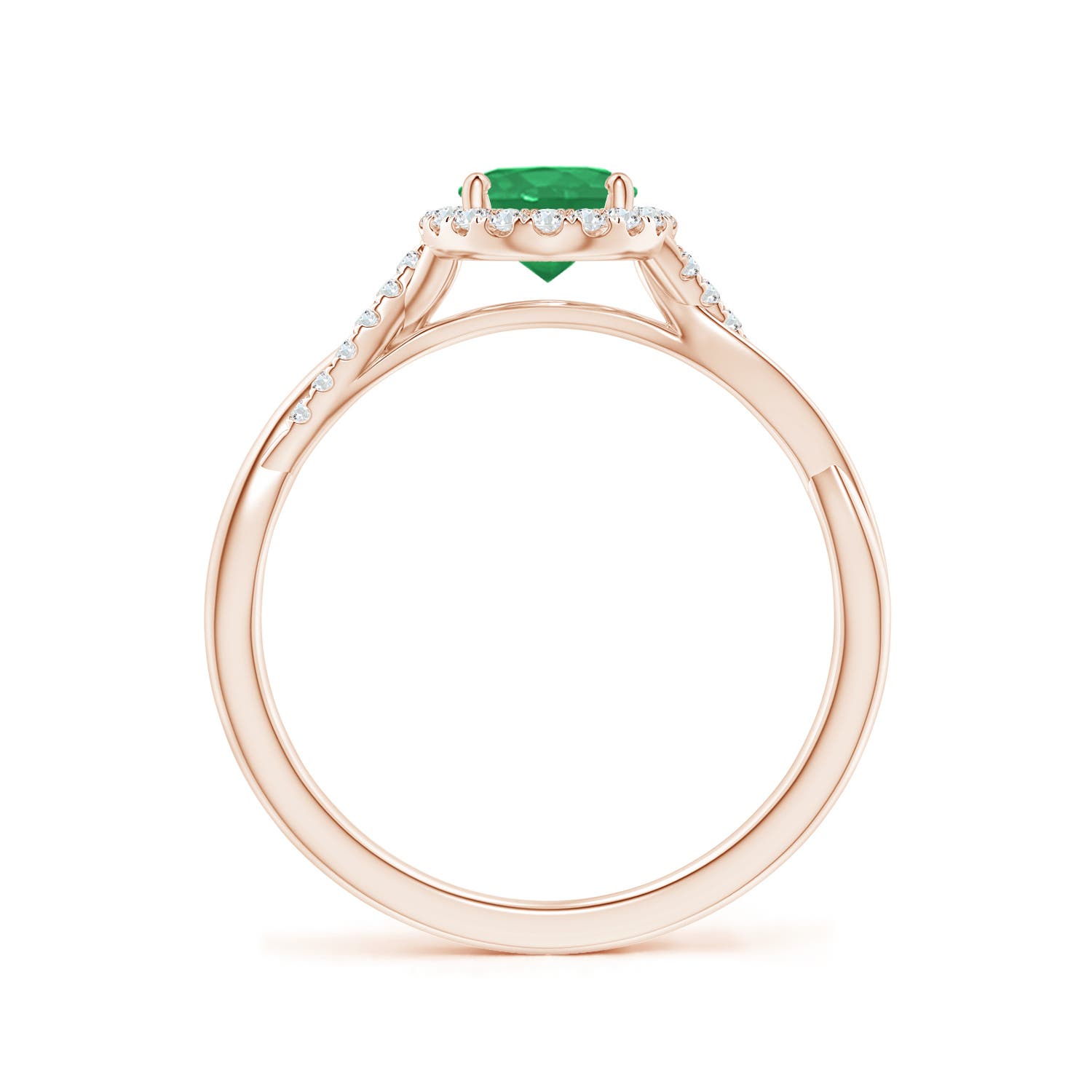 A - Emerald / 0.86 CT / 14 KT Rose Gold