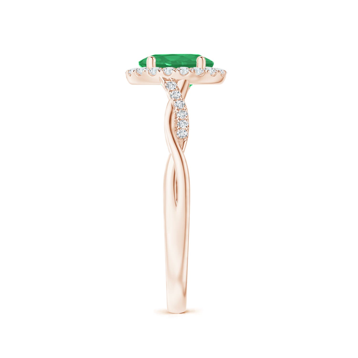 A - Emerald / 0.86 CT / 14 KT Rose Gold