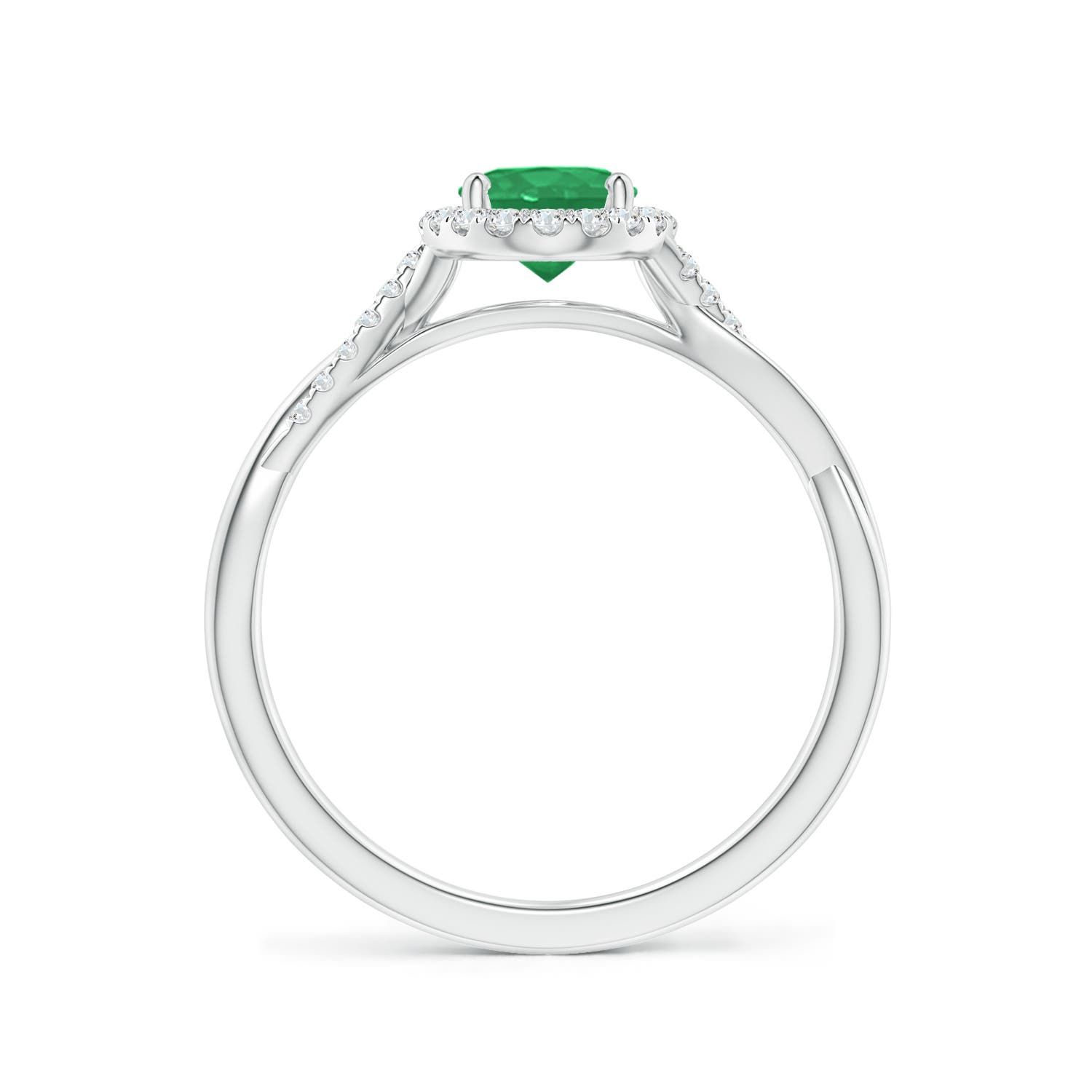 A - Emerald / 0.86 CT / 14 KT White Gold