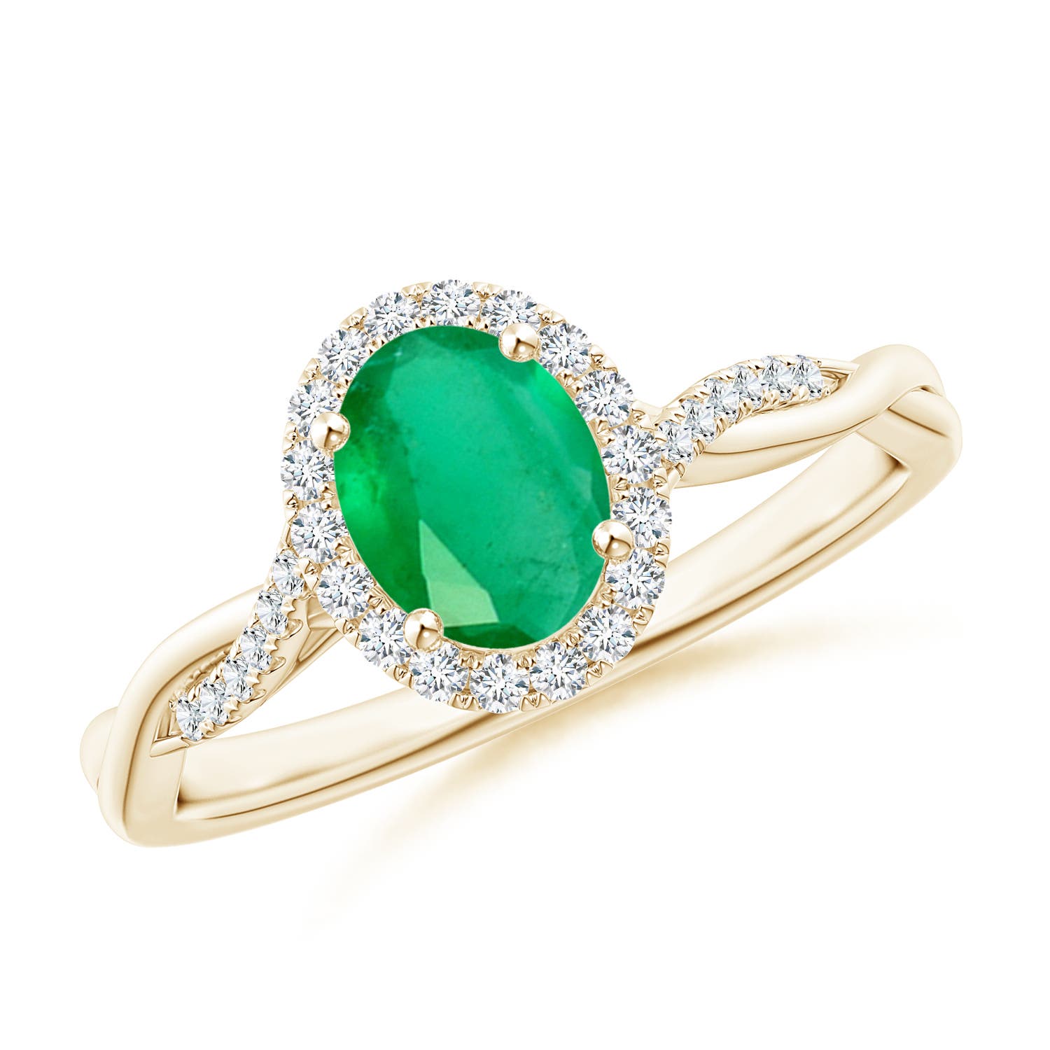 A - Emerald / 0.86 CT / 14 KT Yellow Gold