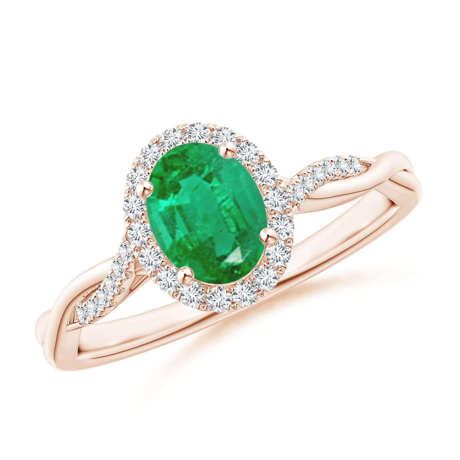 AA - Emerald / 0.86 CT / 14 KT Rose Gold