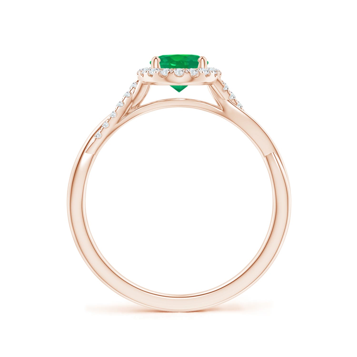 AA - Emerald / 0.86 CT / 14 KT Rose Gold