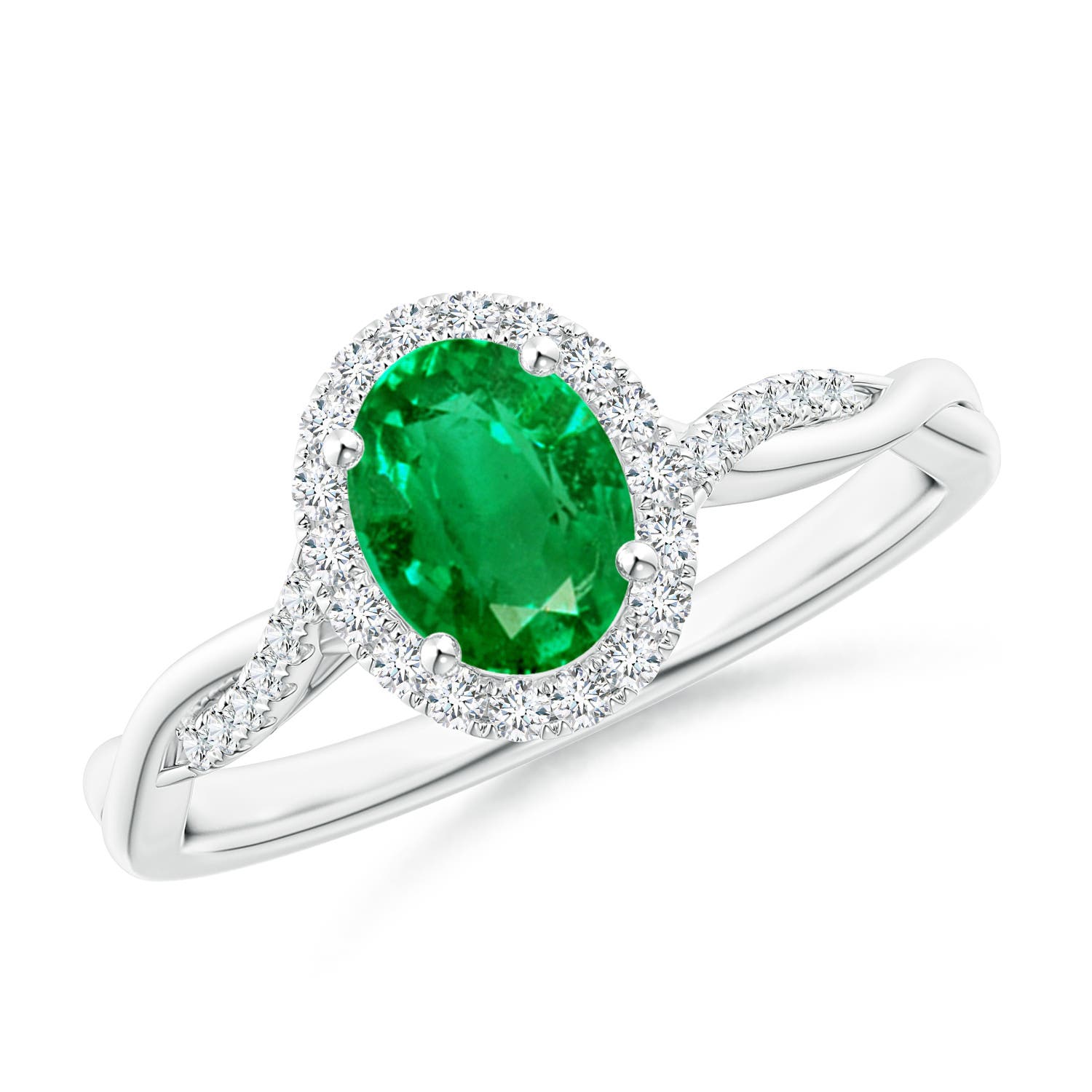 AAA - Emerald / 0.86 CT / 14 KT White Gold