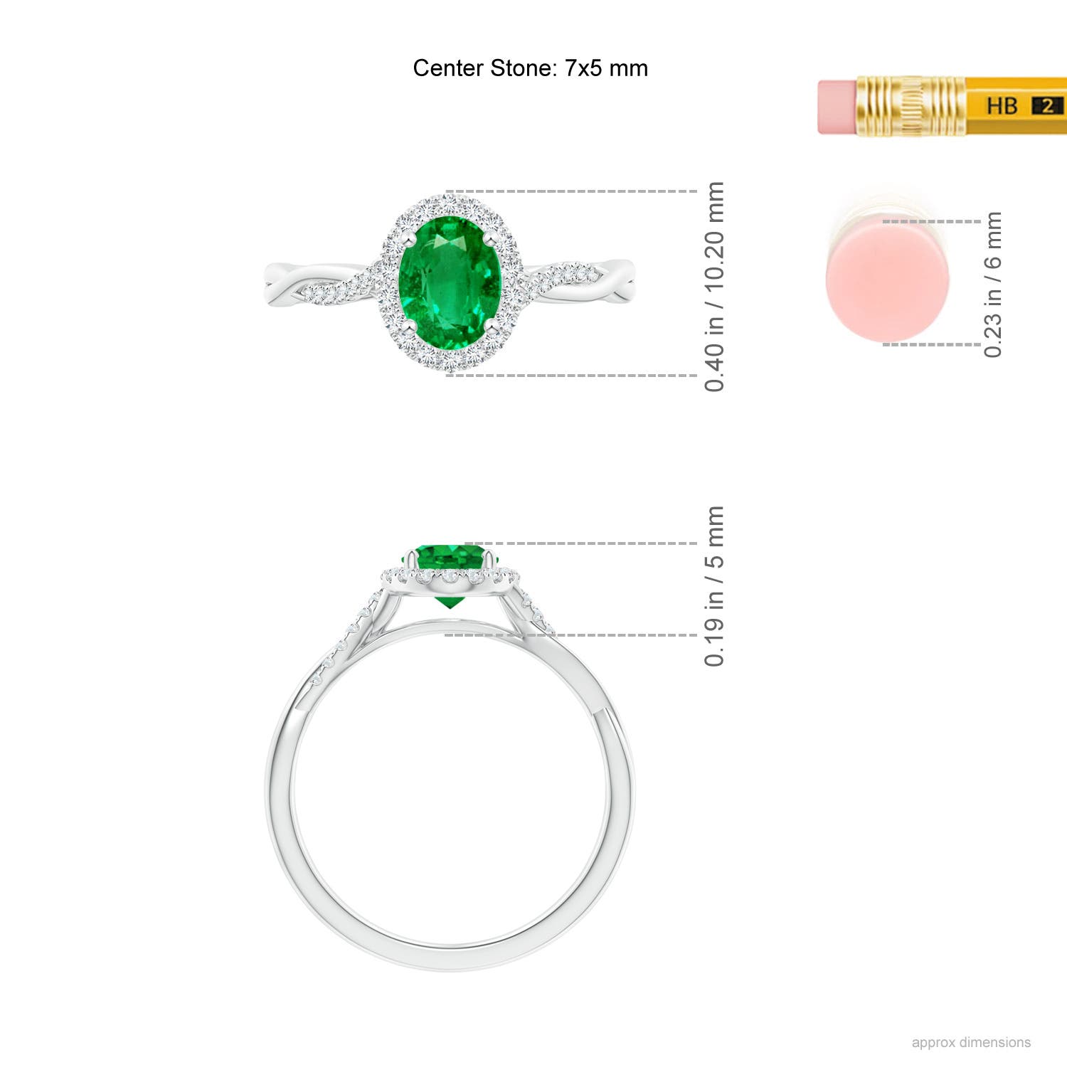 AAA - Emerald / 0.86 CT / 14 KT White Gold