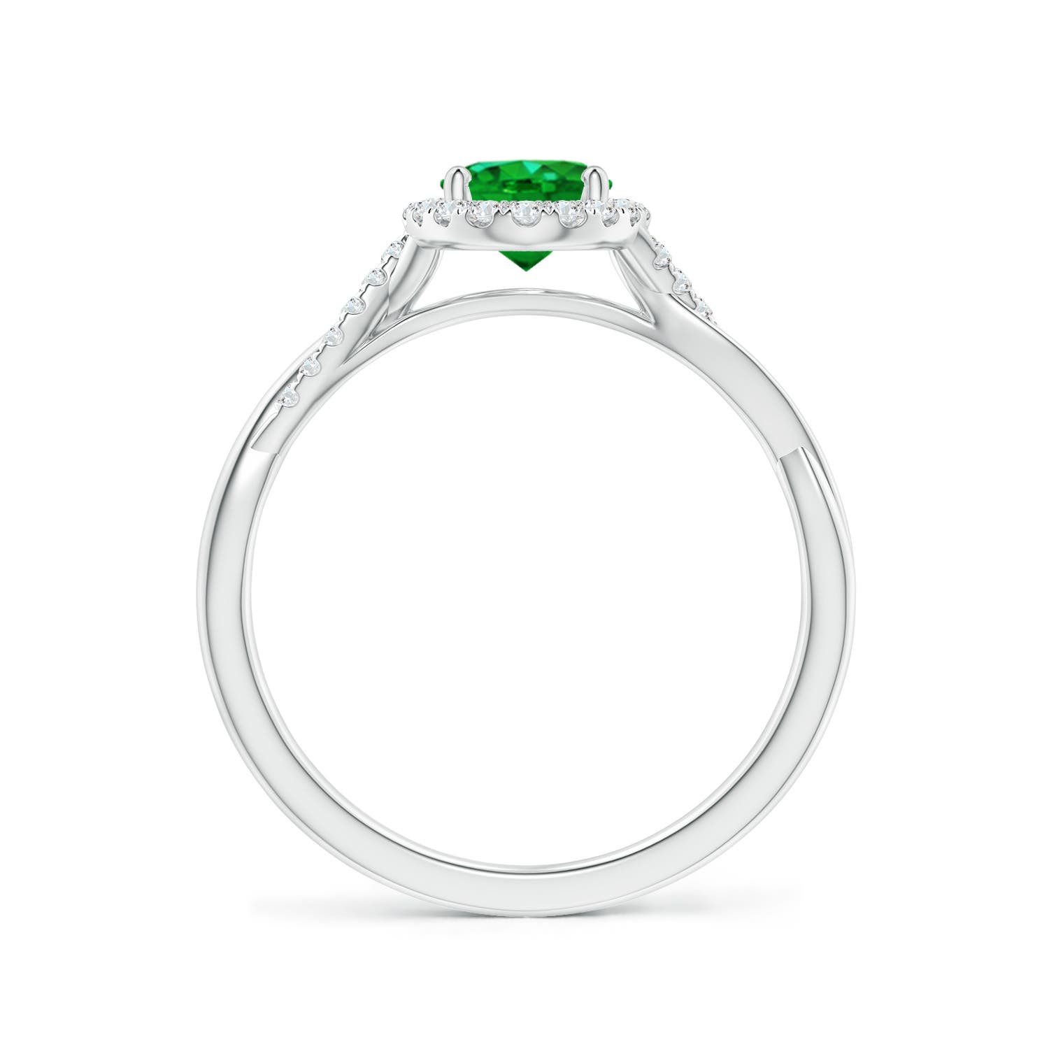 AAAA - Emerald / 0.86 CT / 14 KT White Gold