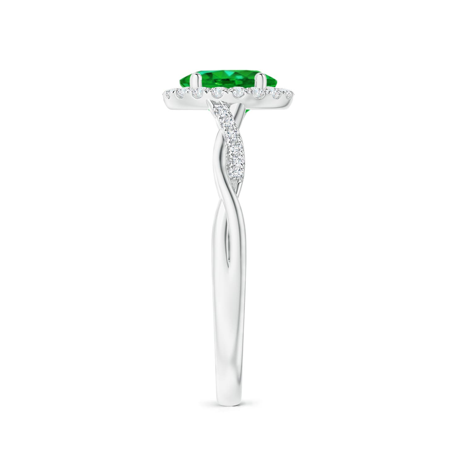 AAAA - Emerald / 0.86 CT / 14 KT White Gold