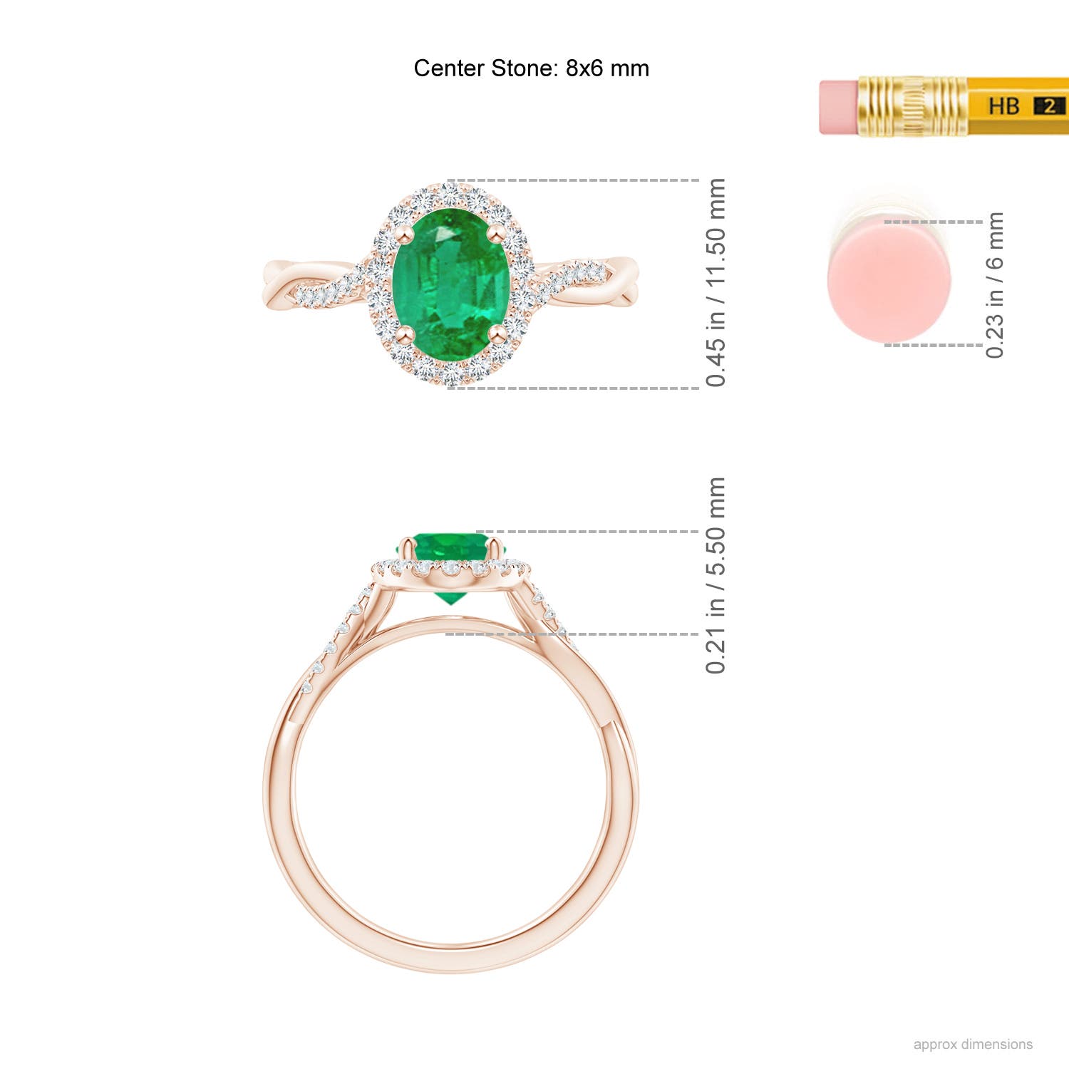 AA - Emerald / 1.37 CT / 14 KT Rose Gold