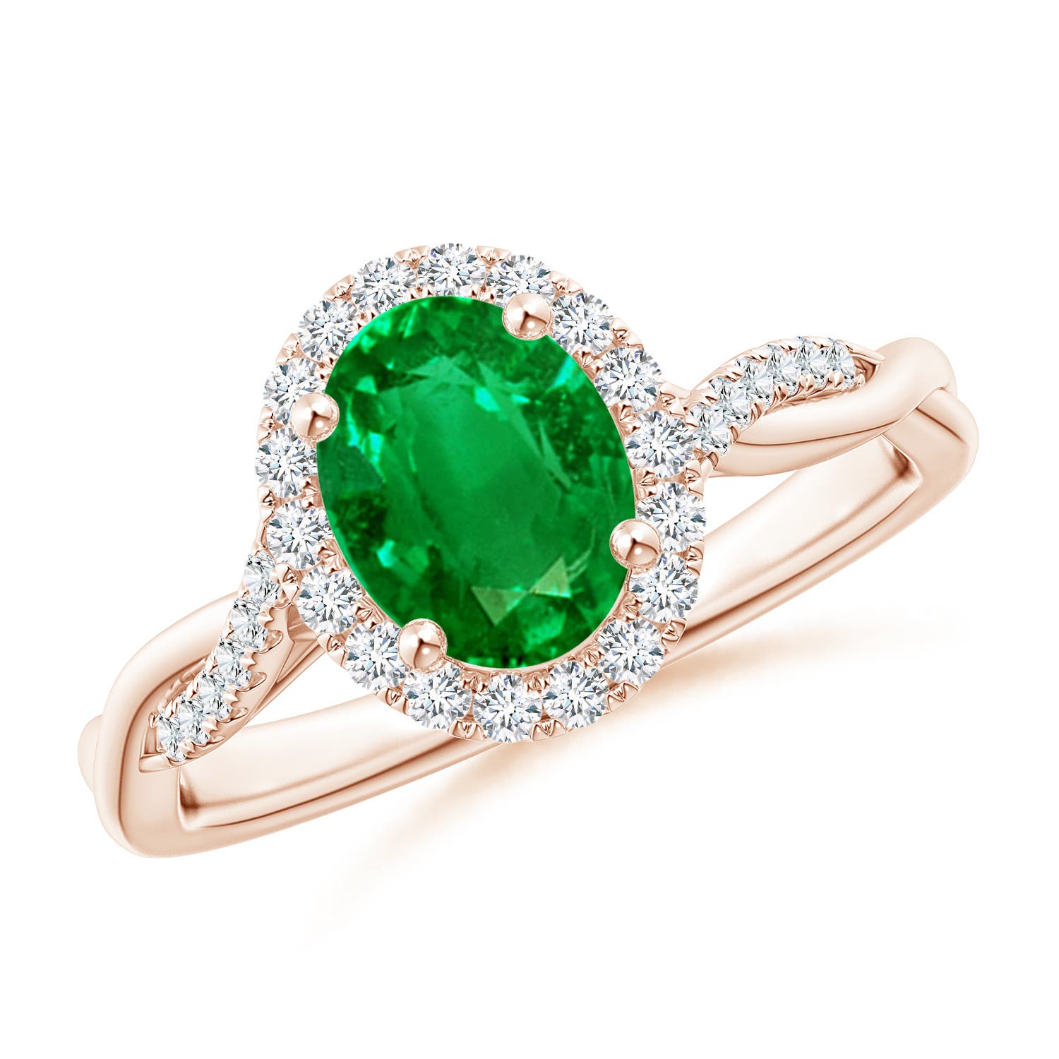 AAAA - Emerald / 1.37 CT / 14 KT Rose Gold