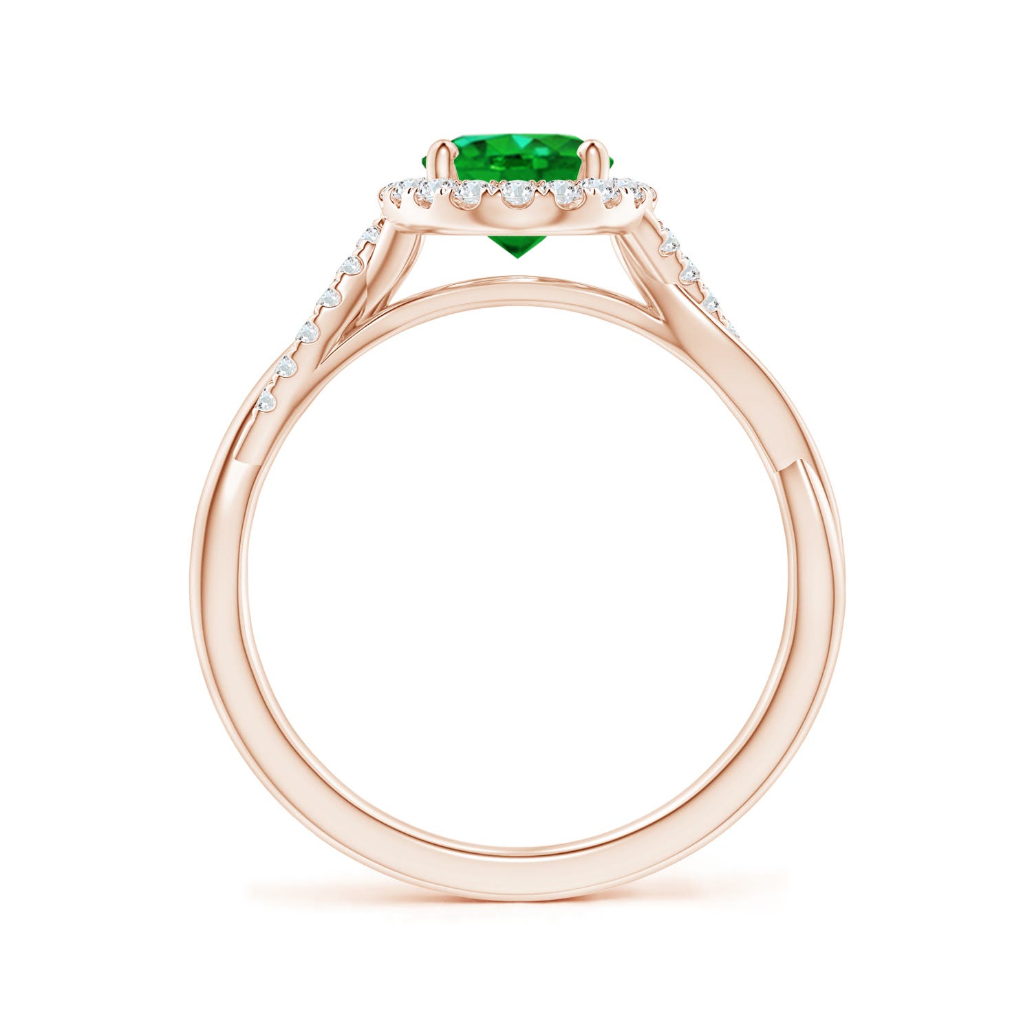 AAAA - Emerald / 1.37 CT / 14 KT Rose Gold