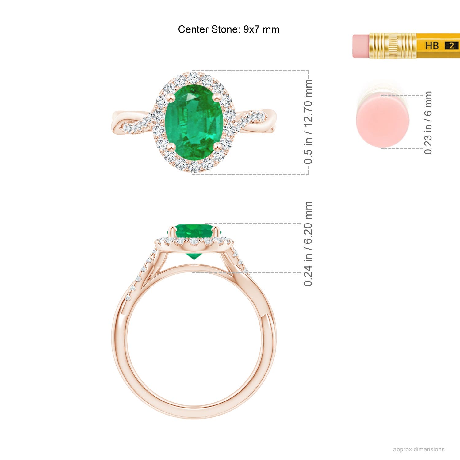 AA - Emerald / 1.85 CT / 14 KT Rose Gold