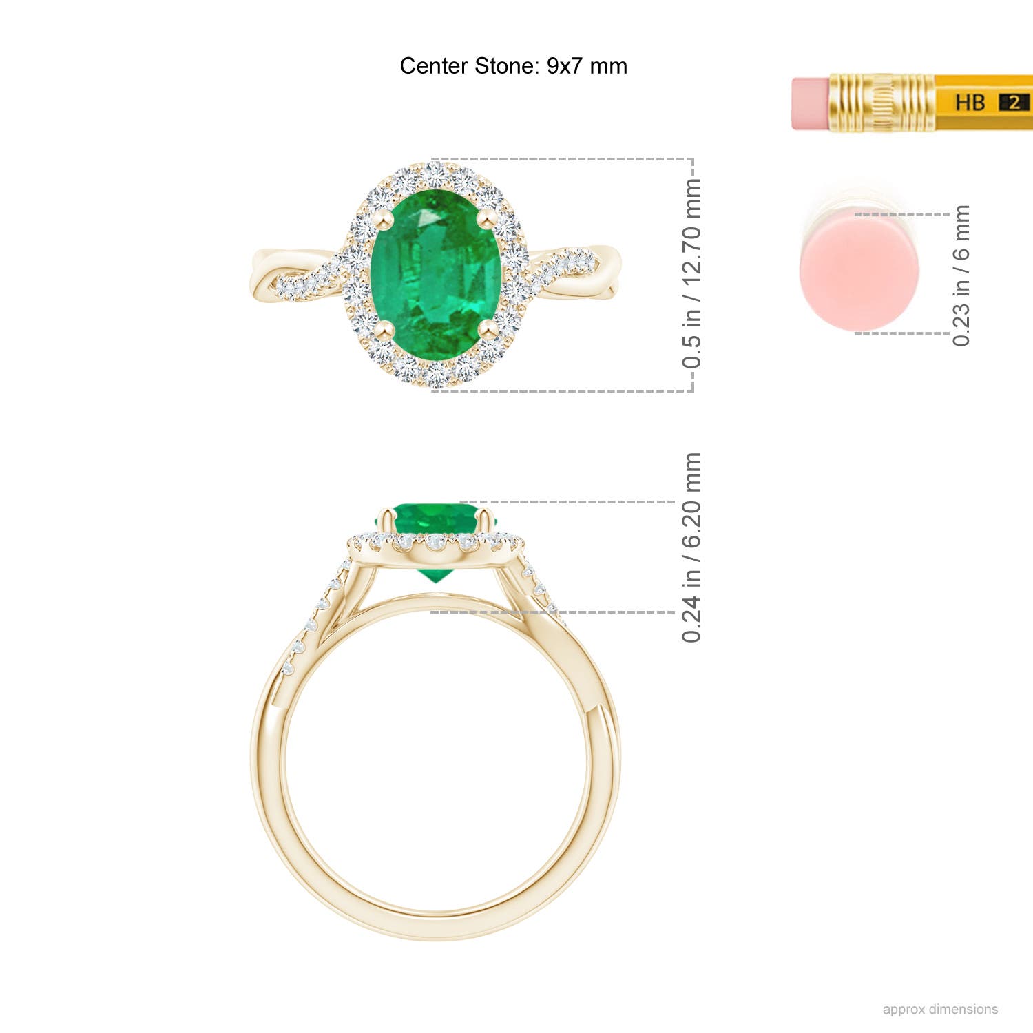 AA - Emerald / 1.85 CT / 14 KT Yellow Gold