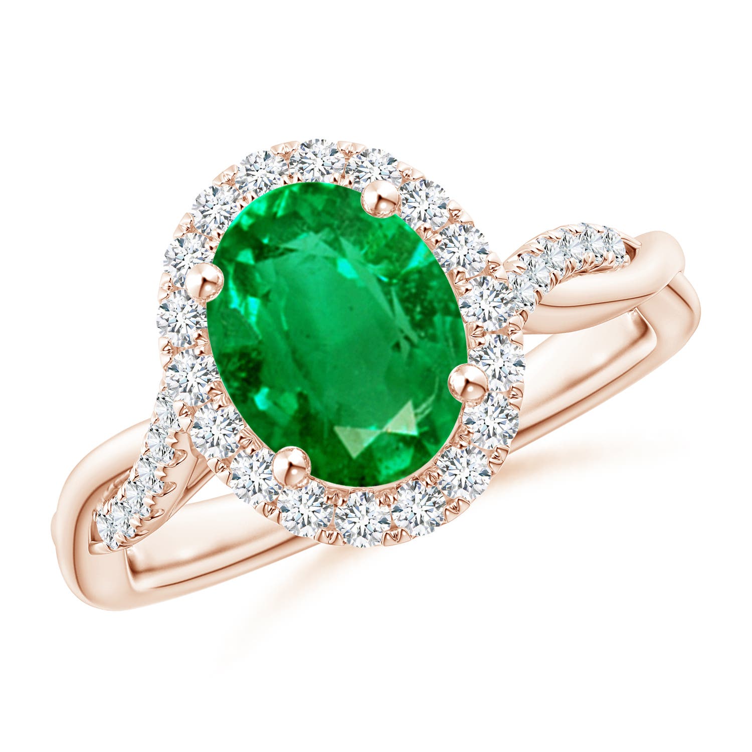 AAA - Emerald / 1.85 CT / 14 KT Rose Gold