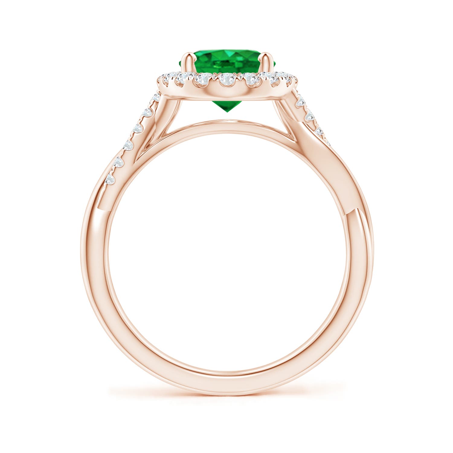 AAA - Emerald / 1.85 CT / 14 KT Rose Gold