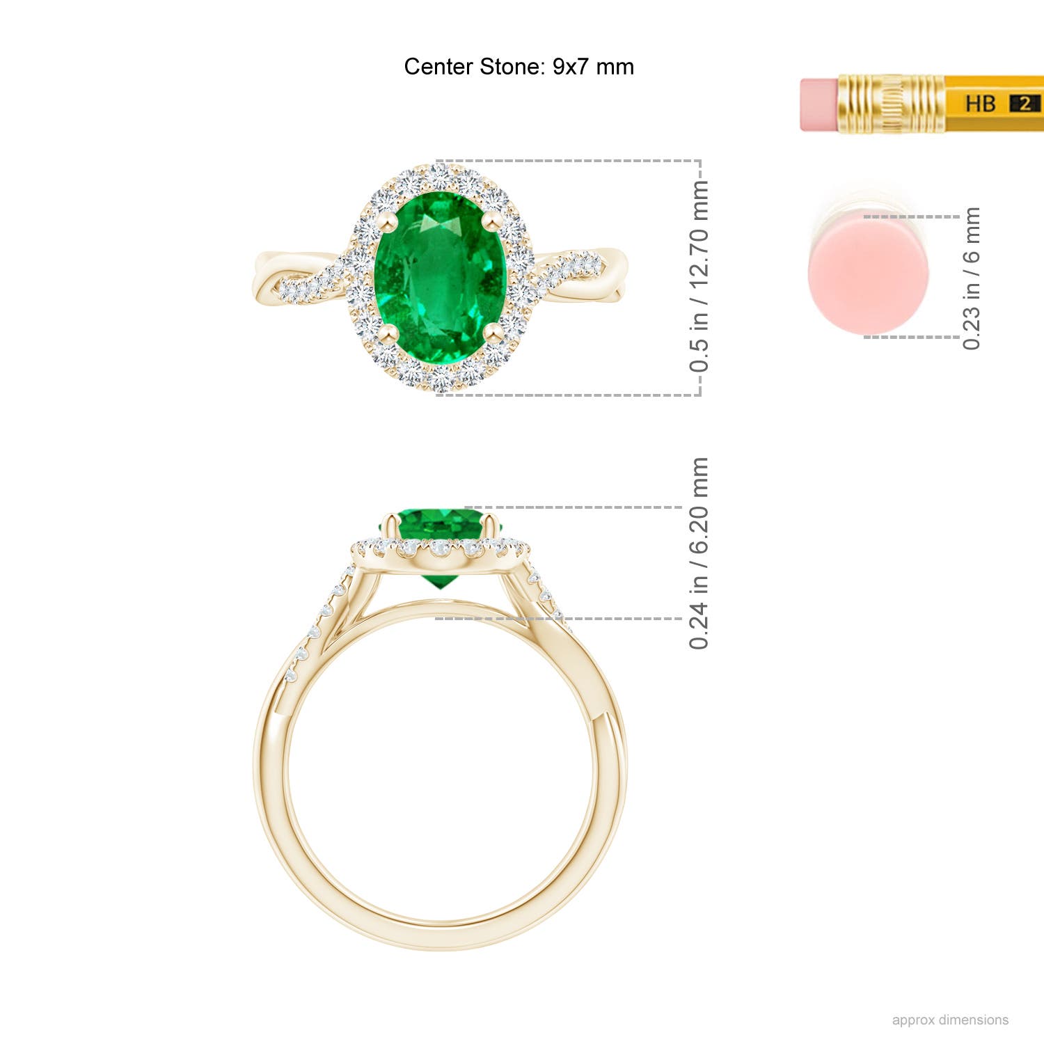 AAA - Emerald / 1.85 CT / 14 KT Yellow Gold