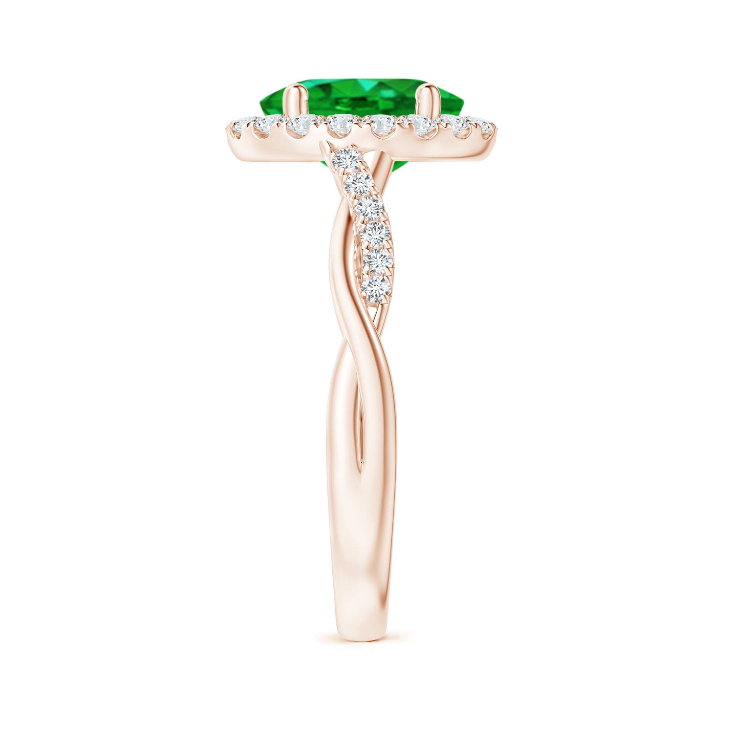 AAAA - Emerald / 1.85 CT / 14 KT Rose Gold