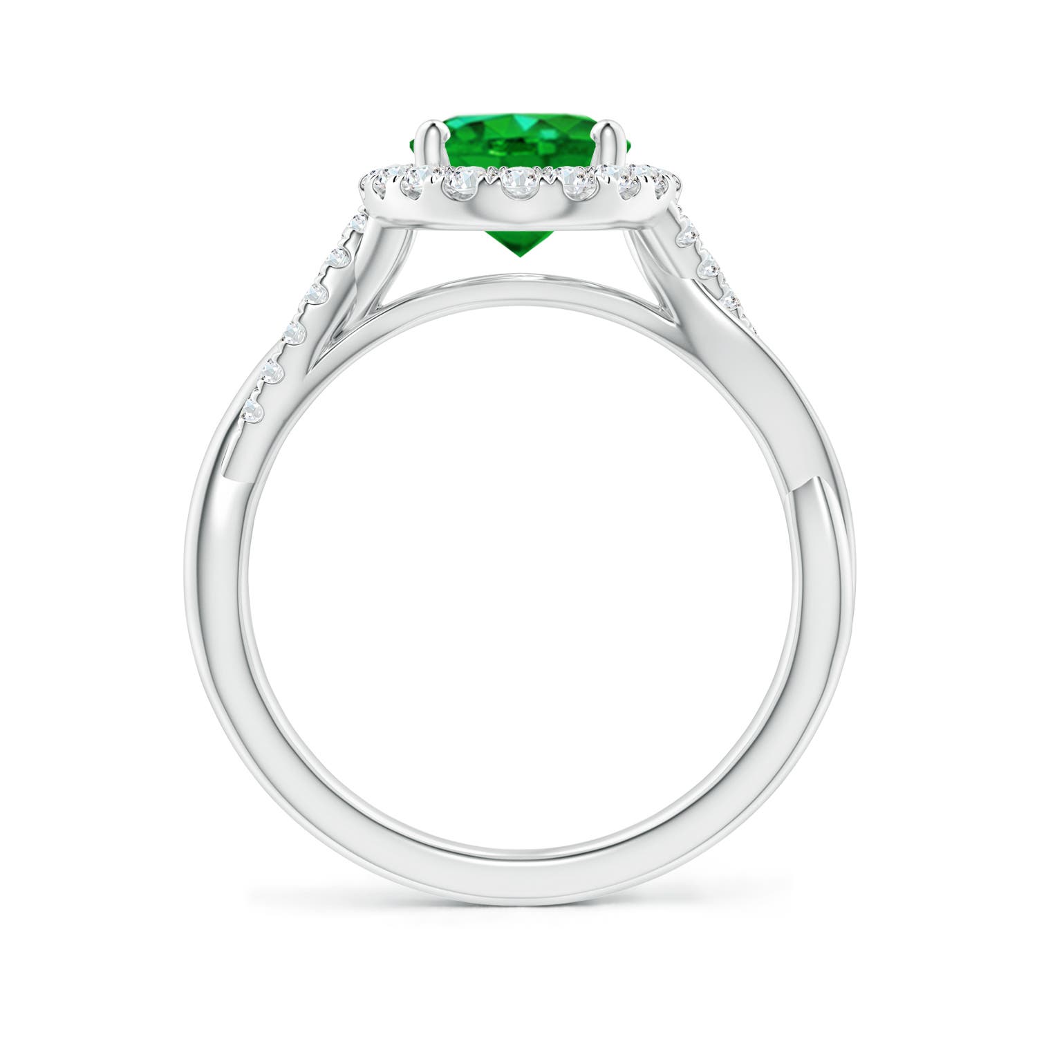 AAAA - Emerald / 1.85 CT / 14 KT White Gold