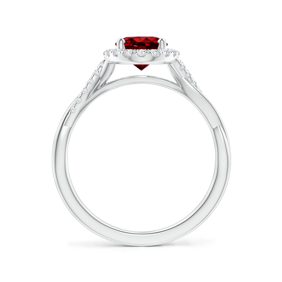 8x6mm Lab-Grown Oval Ruby Halo Twisted Vine Ring in P950 Platinum side 199