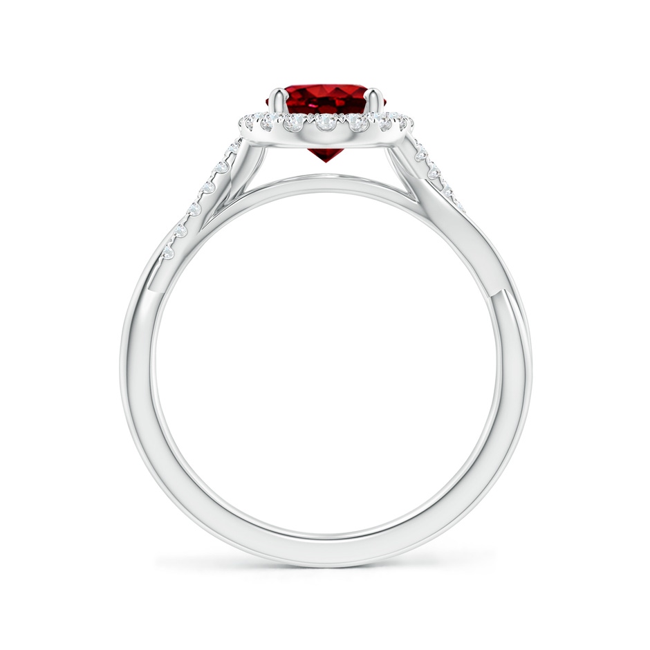 8x6mm Lab-Grown Oval Ruby Halo Twisted Vine Ring in White Gold side 199