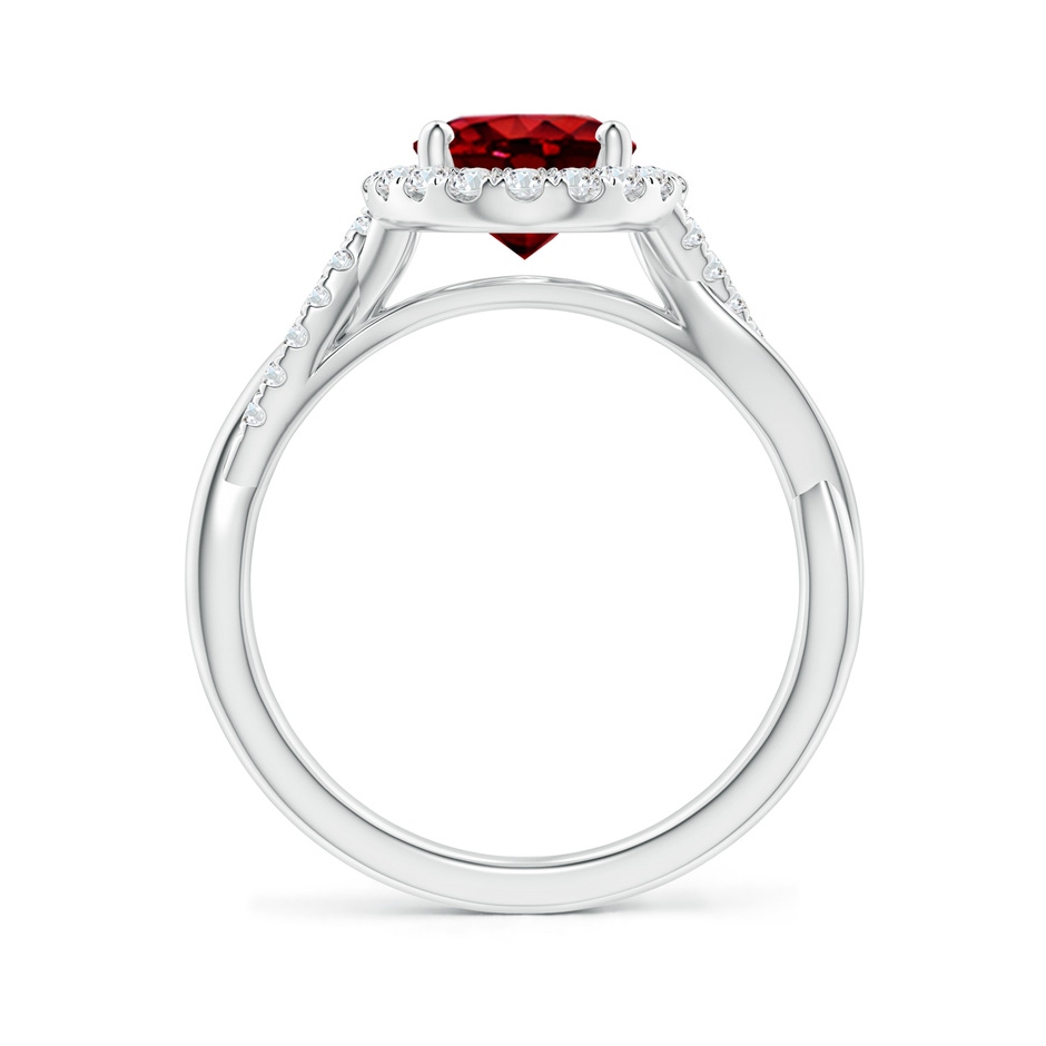 9x7mm Lab-Grown Oval Ruby Halo Twisted Vine Ring in White Gold side 199