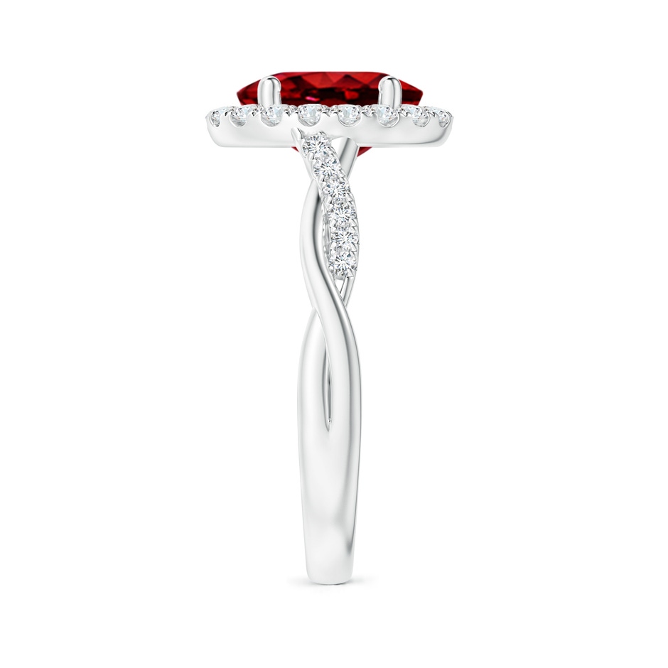 9x7mm Lab-Grown Oval Ruby Halo Twisted Vine Ring in White Gold side 299