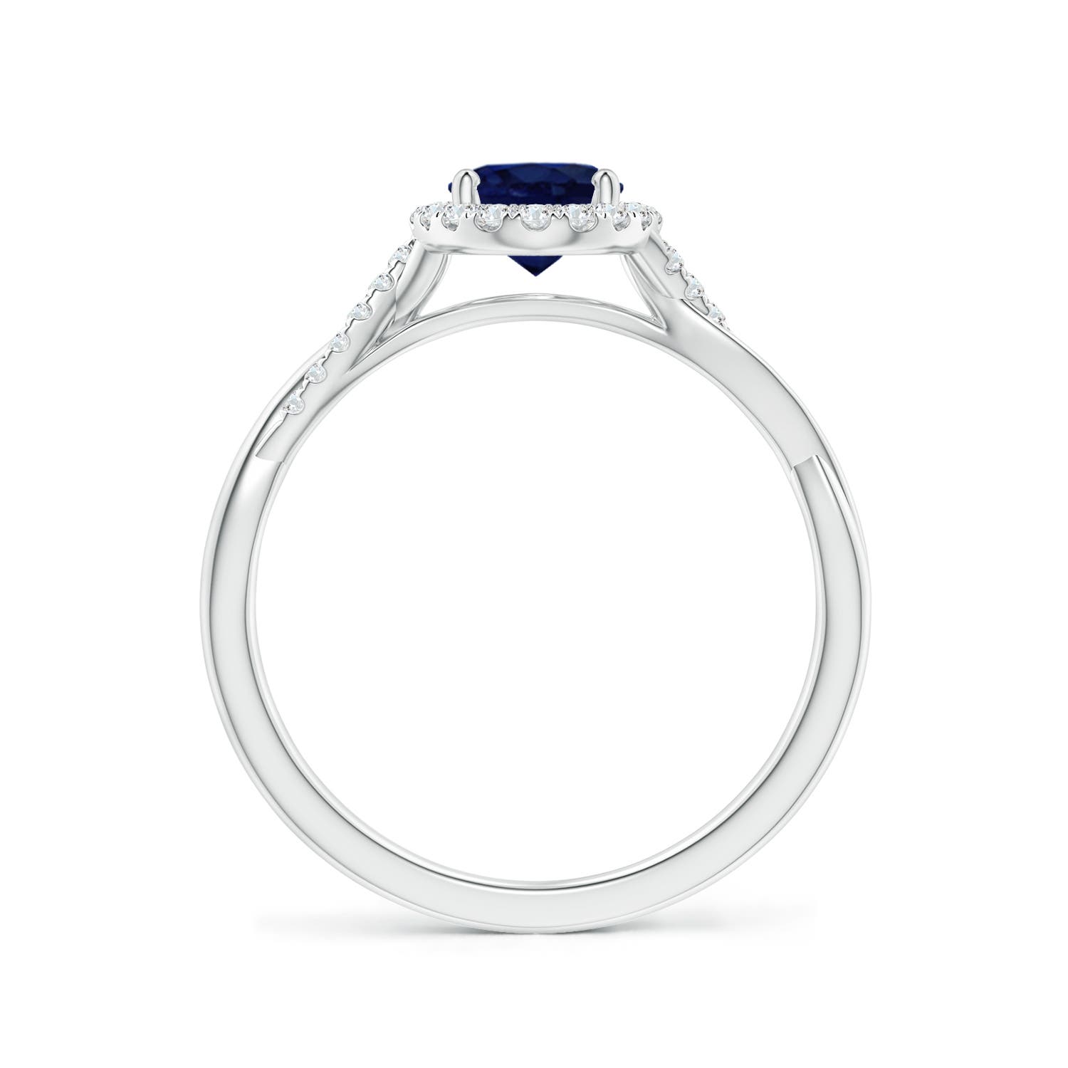 A - Blue Sapphire / 1.05 CT / 14 KT White Gold