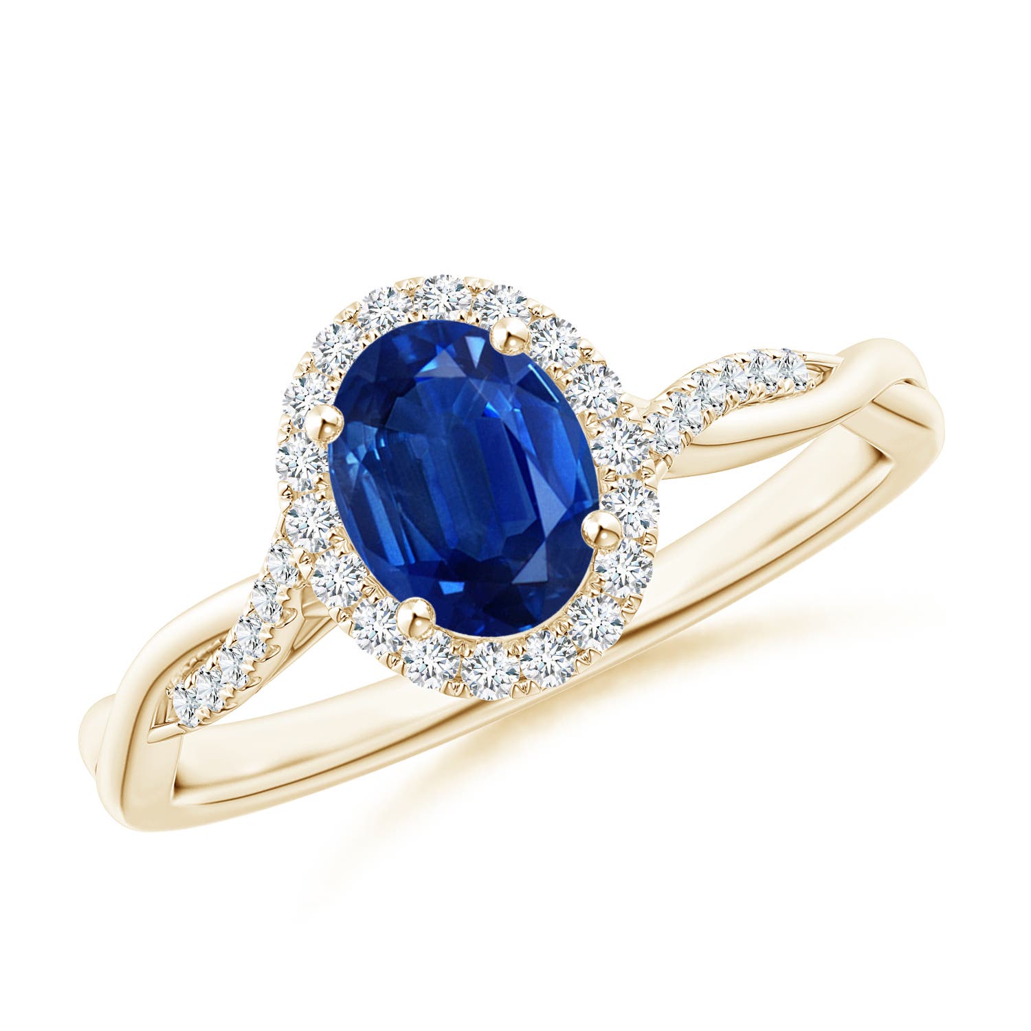 AAA - Blue Sapphire / 1.05 CT / 14 KT Yellow Gold