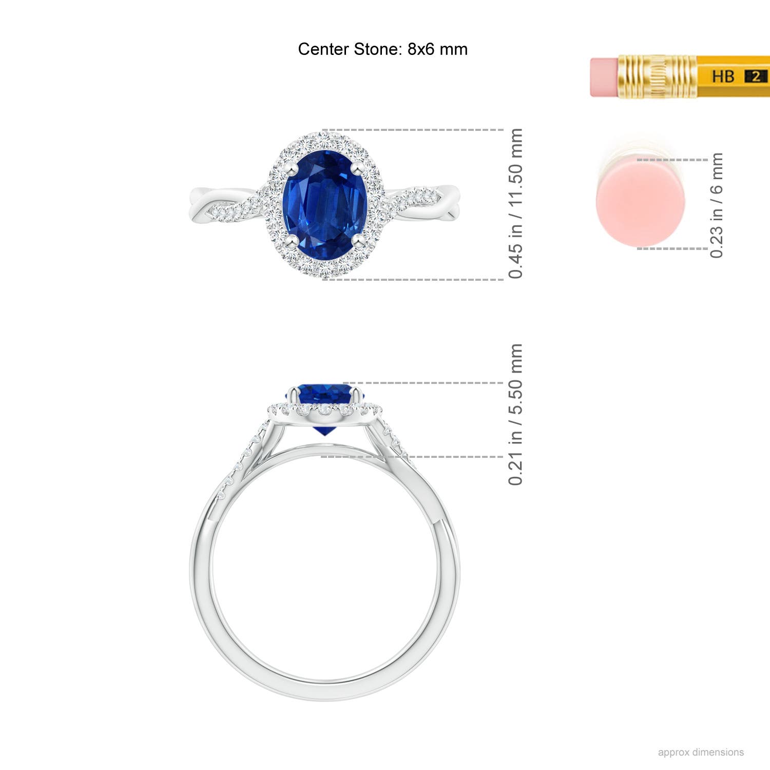 AAA - Blue Sapphire / 1.82 CT / 14 KT White Gold