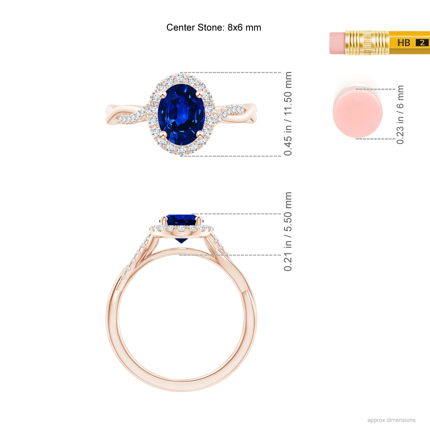 AAAA - Blue Sapphire / 1.82 CT / 14 KT Rose Gold