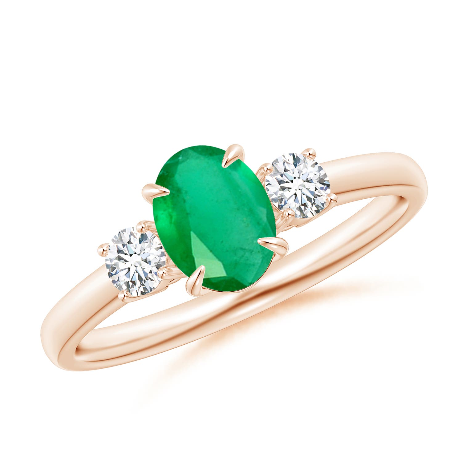 A - Emerald / 0.91 CT / 14 KT Rose Gold