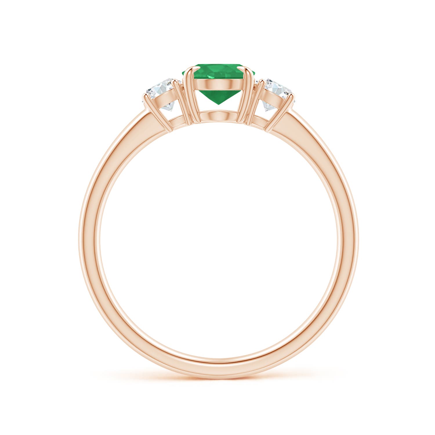 A - Emerald / 0.91 CT / 14 KT Rose Gold