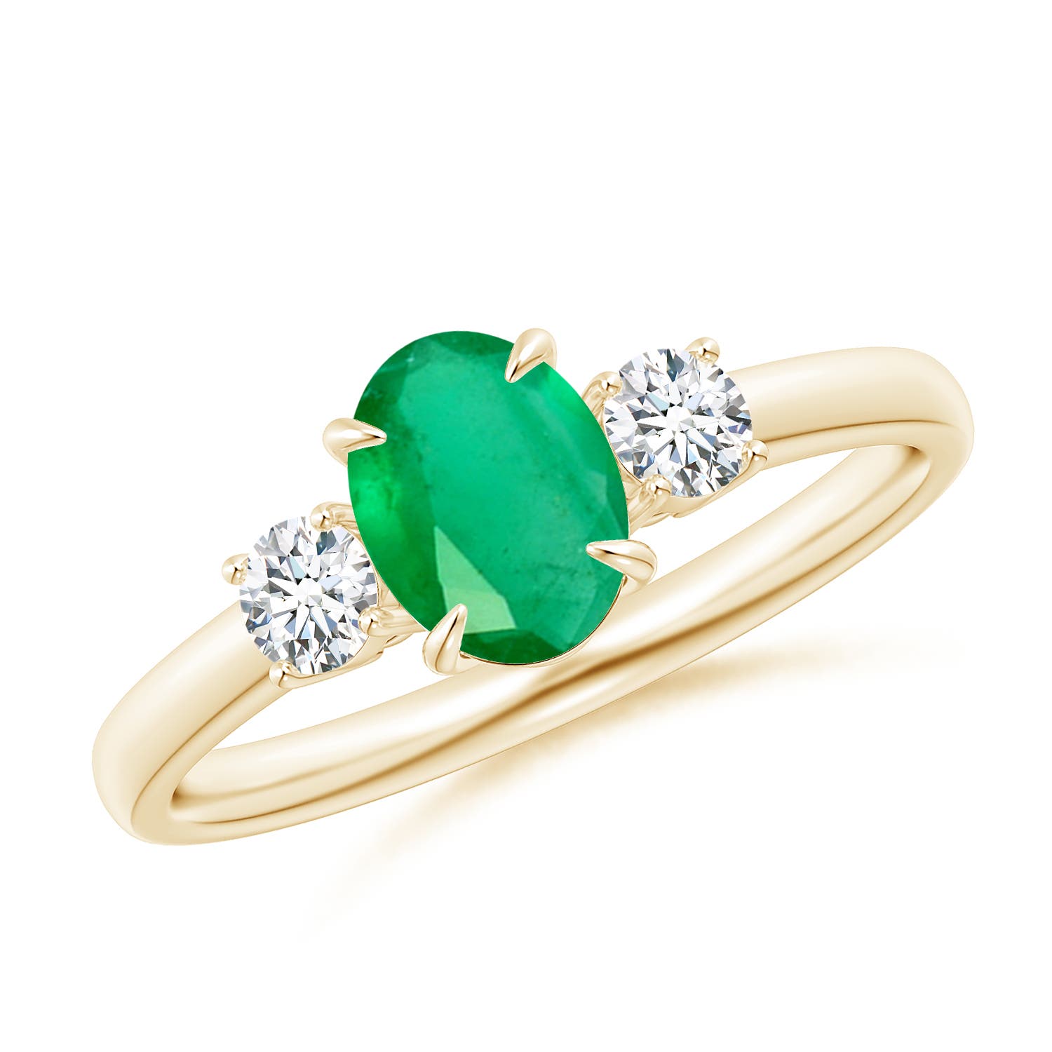 A - Emerald / 0.91 CT / 14 KT Yellow Gold