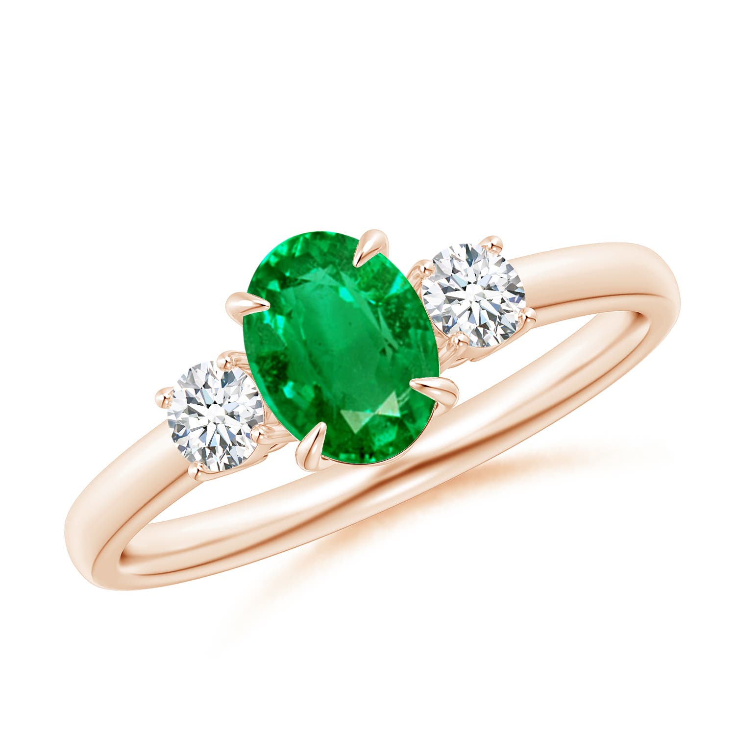 AAA - Emerald / 0.91 CT / 14 KT Rose Gold