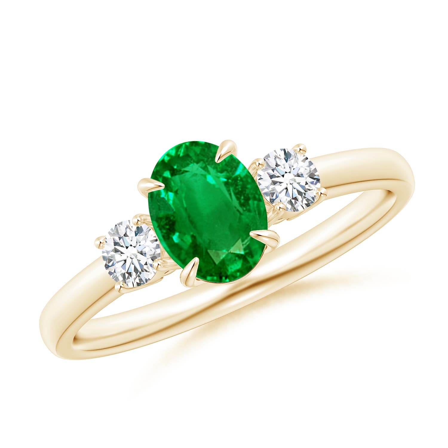 AAAA - Emerald / 0.91 CT / 14 KT Yellow Gold