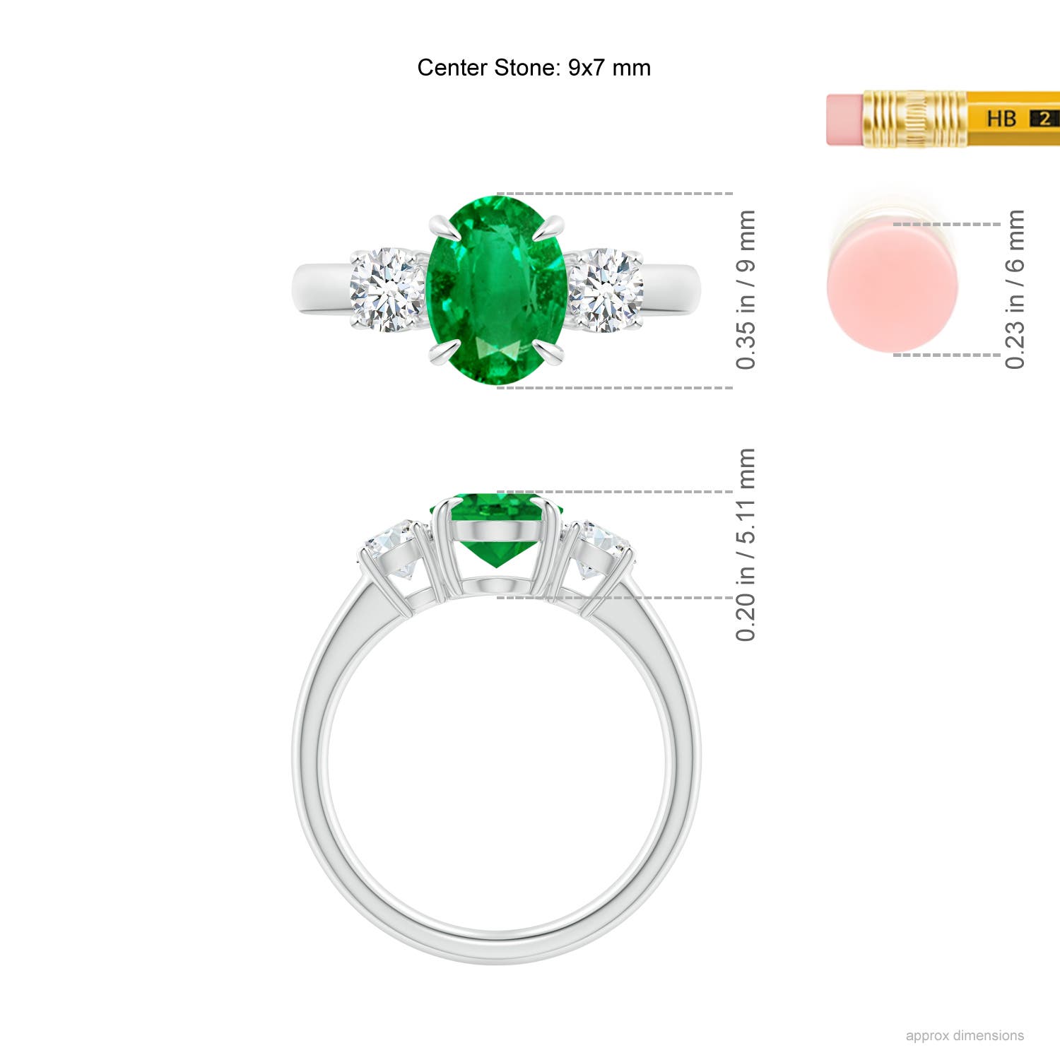 AAA - Emerald / 1.96 CT / 14 KT White Gold