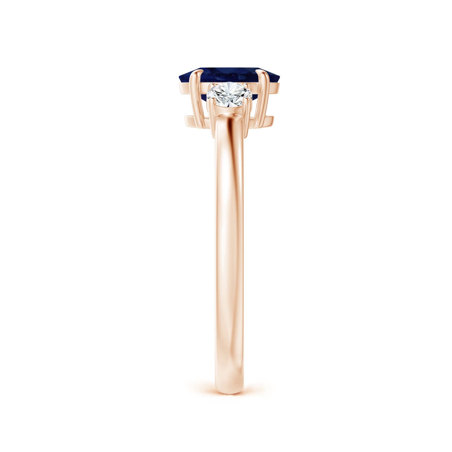 A - Blue Sapphire / 1.1 CT / 14 KT Rose Gold