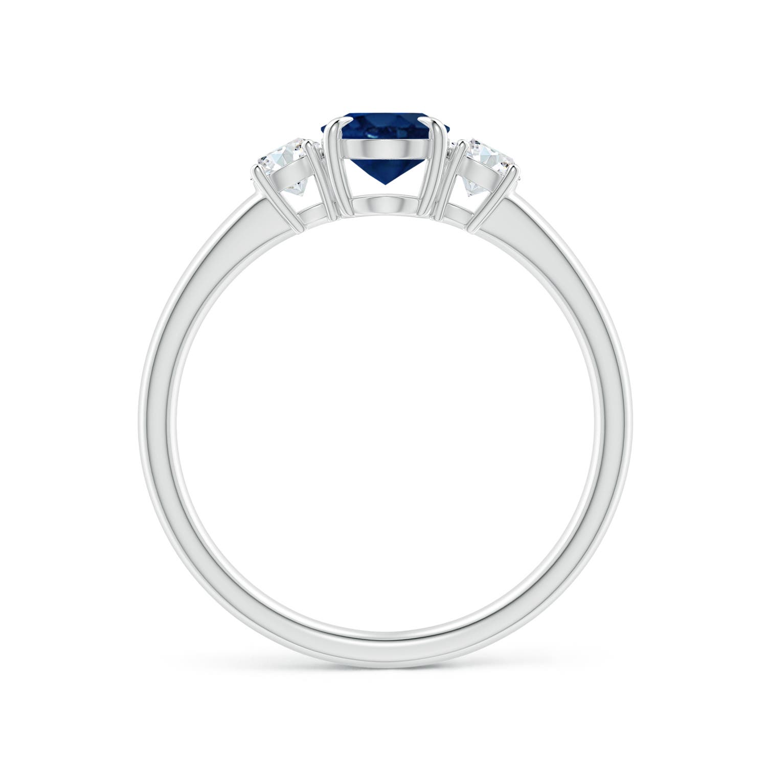 AA - Blue Sapphire / 1.1 CT / 14 KT White Gold