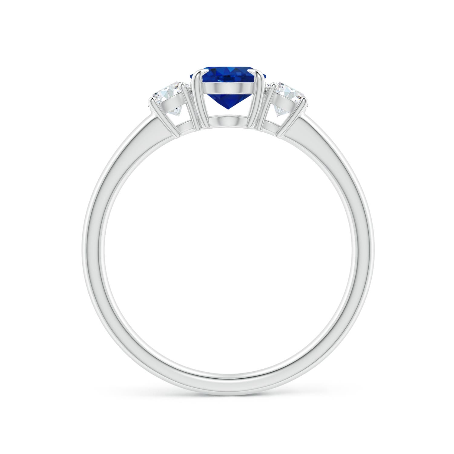 AAA - Blue Sapphire / 1.1 CT / 14 KT White Gold